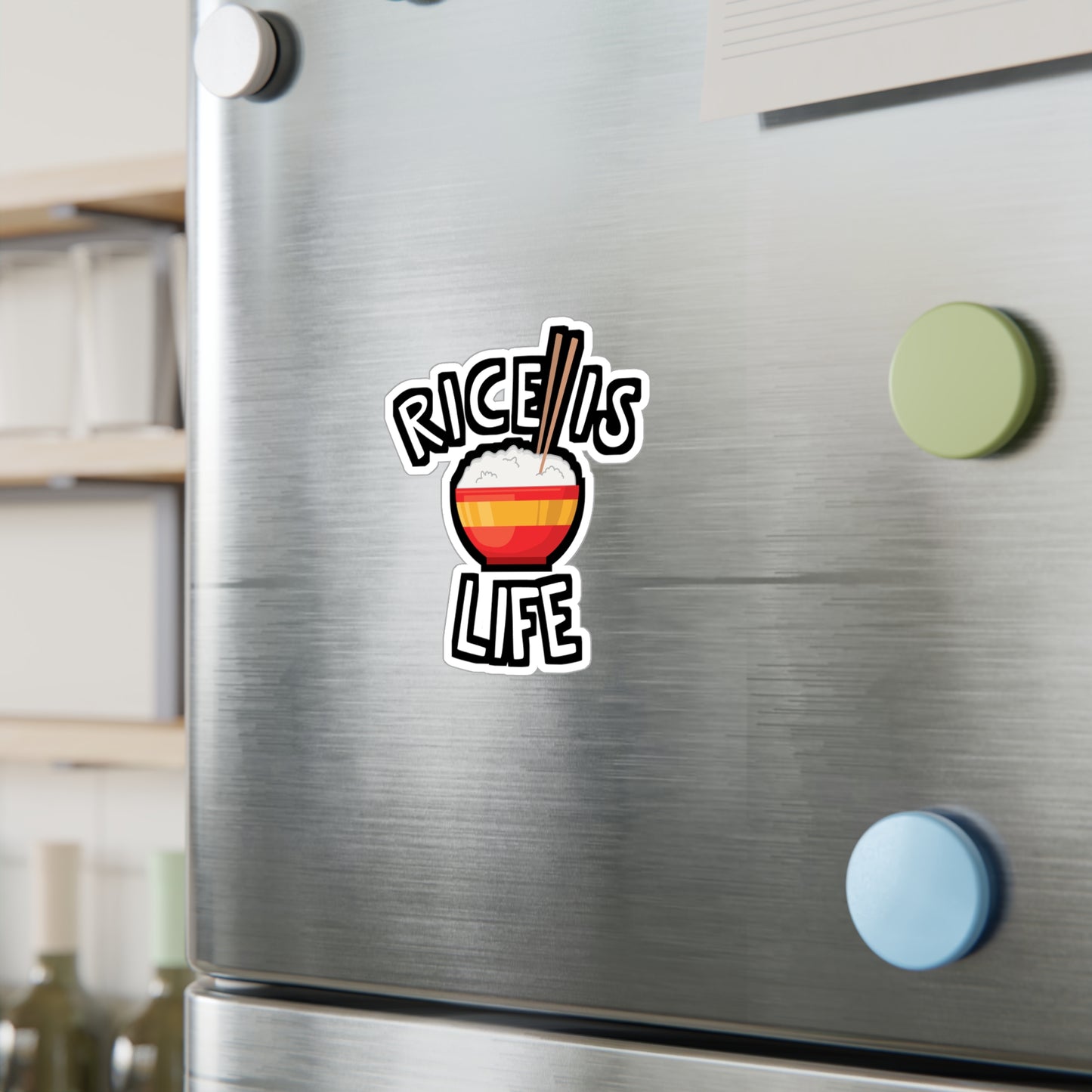 Rice is Life - Japanese Sticker for Wall, Laptop, Window, Truck, Car Japanese Gift Vinyl Food Decal Sticker