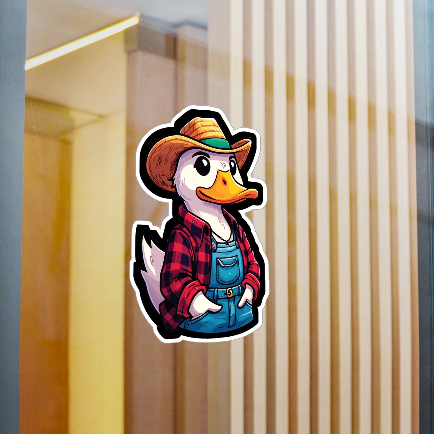 Farmer Duck - Duck Sticker for Car Laptop Sticker. Water Bottle Sticker, Vinyl Farmer Decal, Western Sticker - Duck Gift