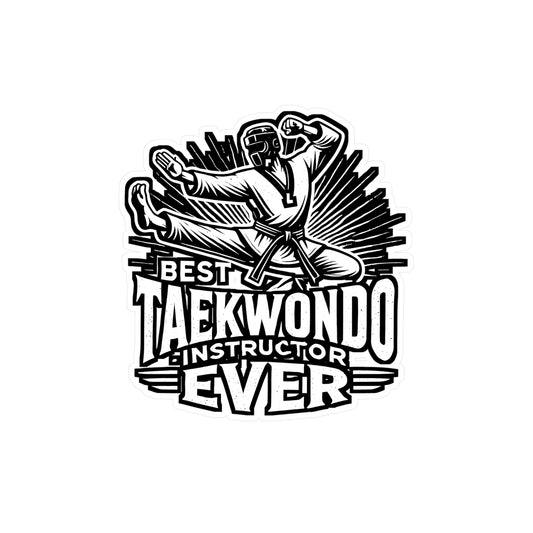 Best Taekwondo Instructor Ever – Martial Arts Sticker for Laptop or Water Bottle | Karate Coach Gift Vinyl Decal