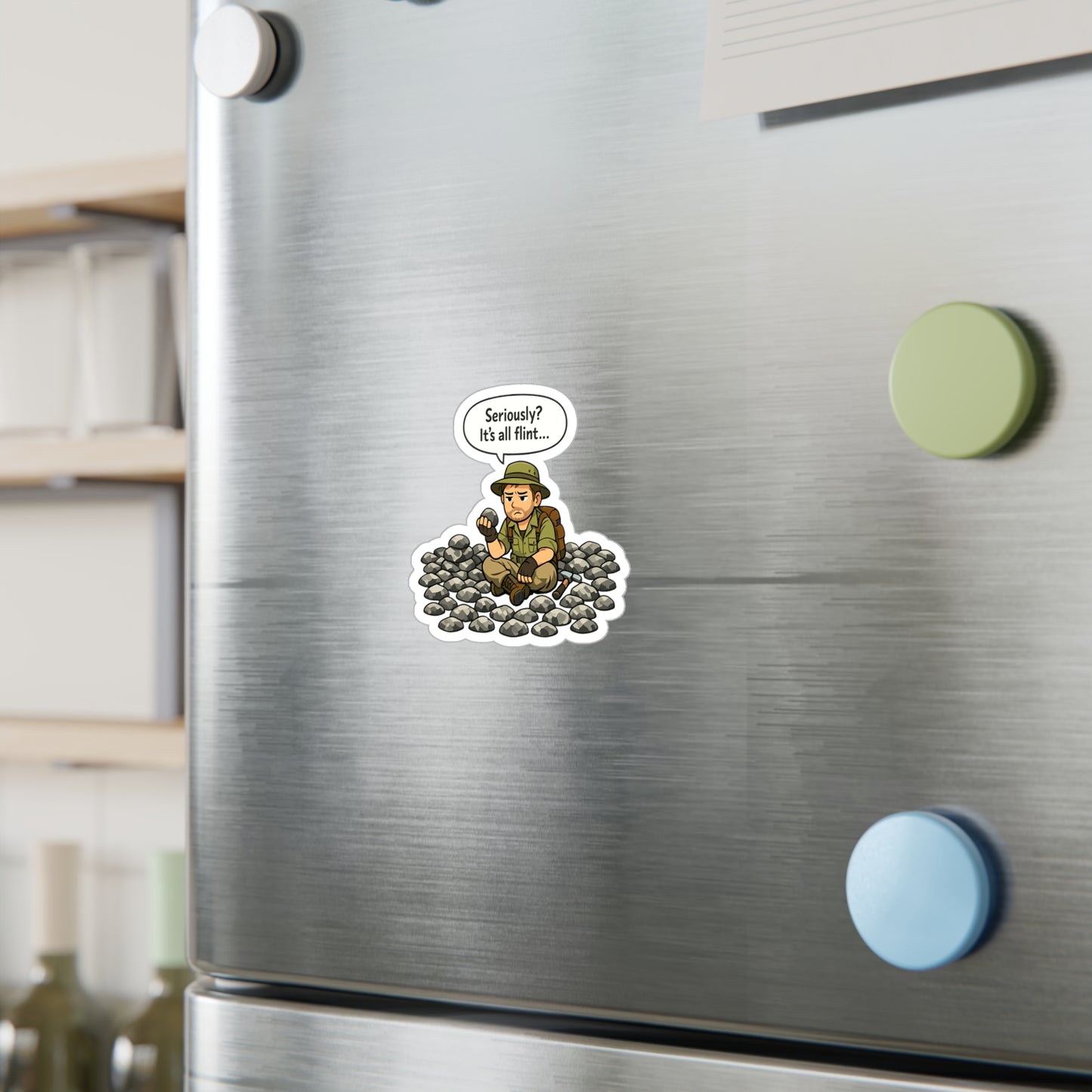 Geologie Sticker Seriously? It's all flint… Funny Geology Rocks Minerals Tectonics Vinyl Waterproof sticker decals for Laptop Water Bottle
