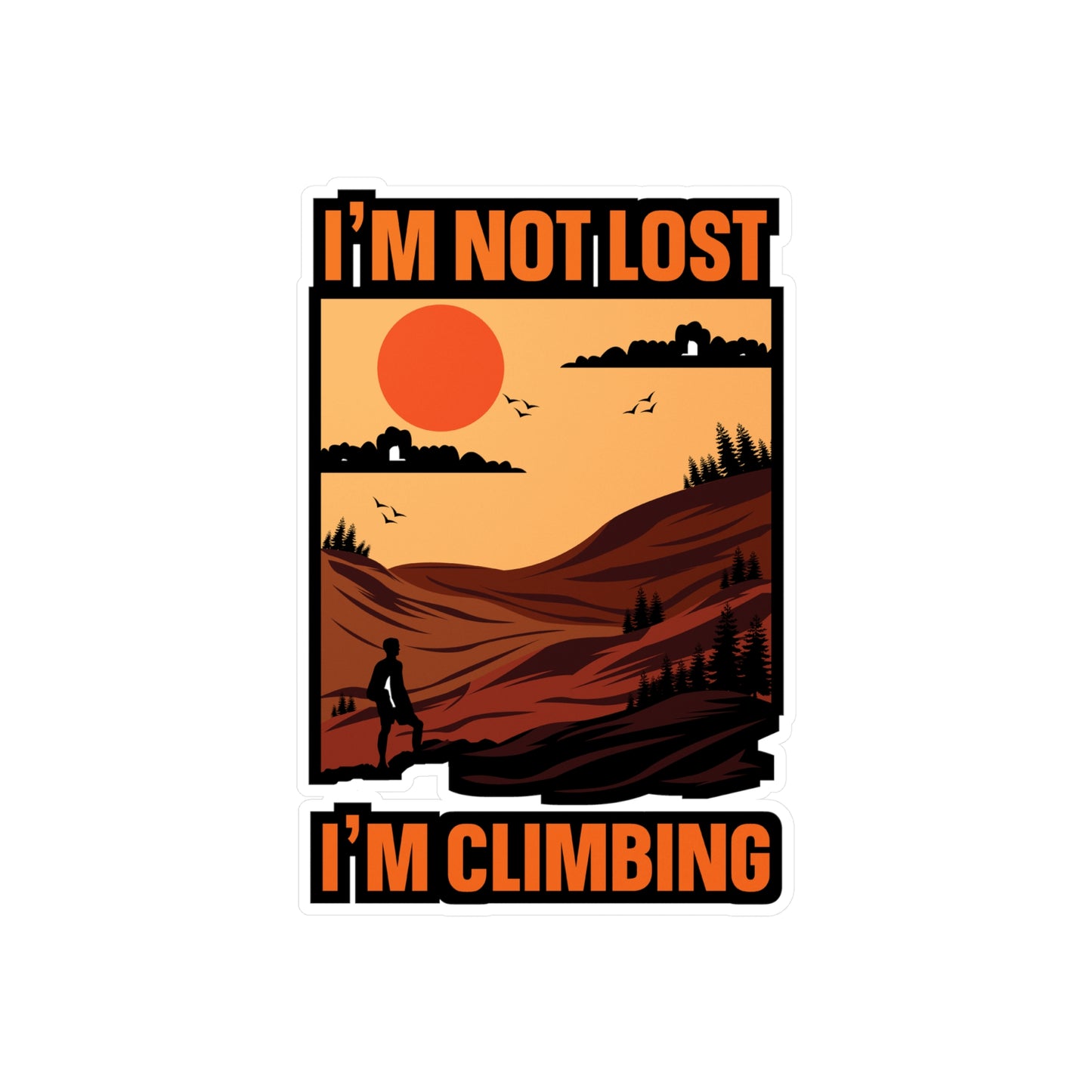 Rock Climbing Mountain Climber Bouldering  - Climbing Sticker for Laptop Sticker. Water Bottle Sticker, Vinyl Climber Decal - Climbing Gift