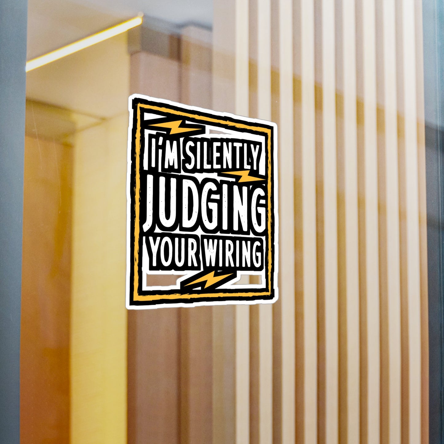 I'm Silently Judging Your Wiring - Electrician Sticker for Laptop Sticker. Water Bottle Sticker, Vinyl Wiring Decal - Electrician Gift