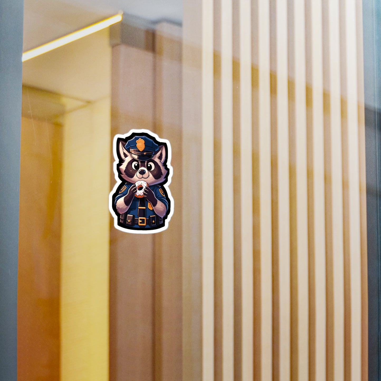 Police Raccoon - Police Sticker for Car Window Wall Laptop Sticker. Water Bottle Sticker, Vinyl Donut Decal, Resist Sticker - Police Gift