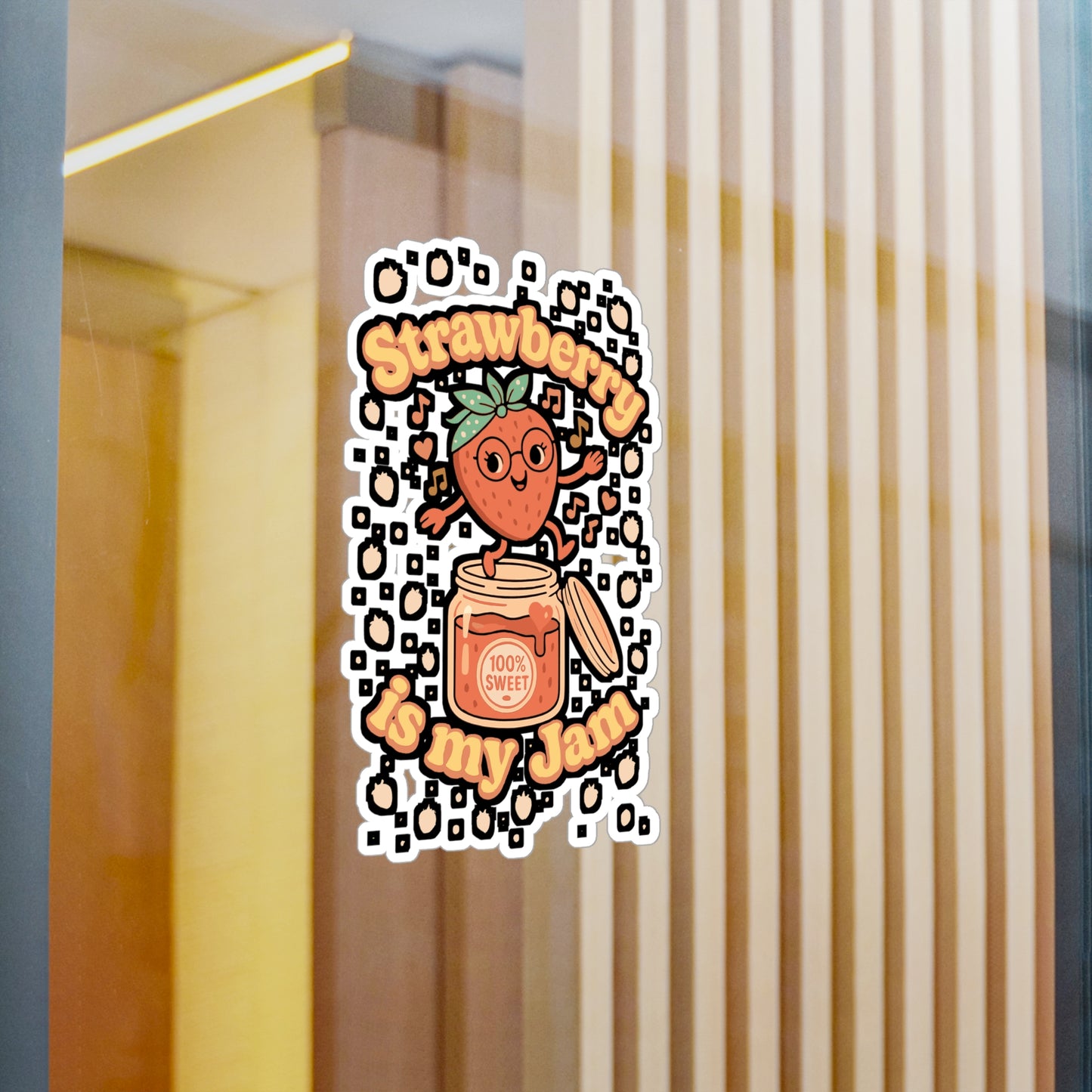 Strawberry Is My Jam - Strawberry Sticker for Laptop, Water Bottle, Gift for Fruit Lovers, Teens, Kids