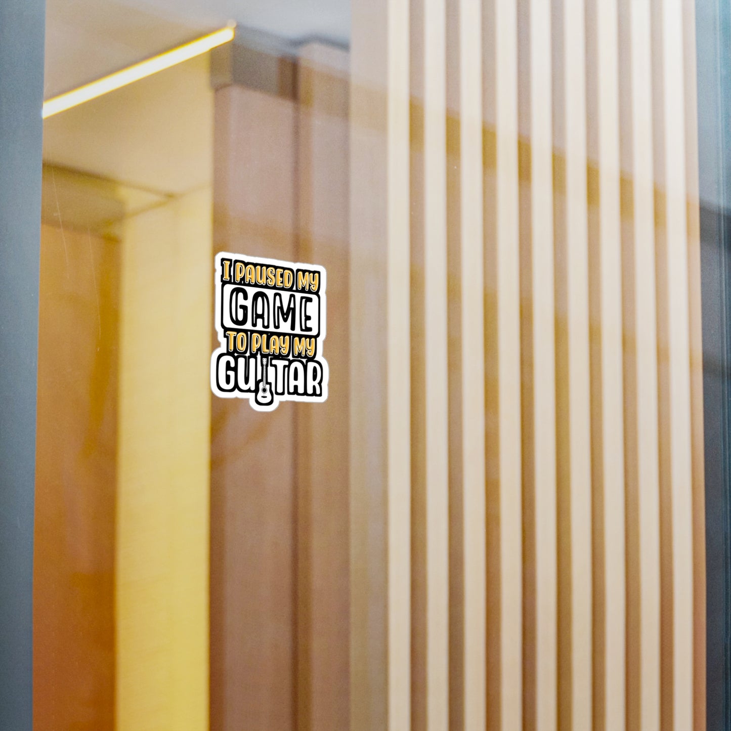 I Paused My Game To Play My Guitar | Guitar Sticker | Music Decals | Acoustic Laptop Sticker | Guitar Gift | Music Gift