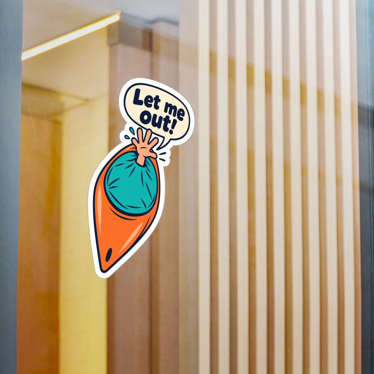 Kayak Sticker "Let me out!" - Funny Kayaking and Rowing Decals for a Kayaker's Laptop or Water Bottle