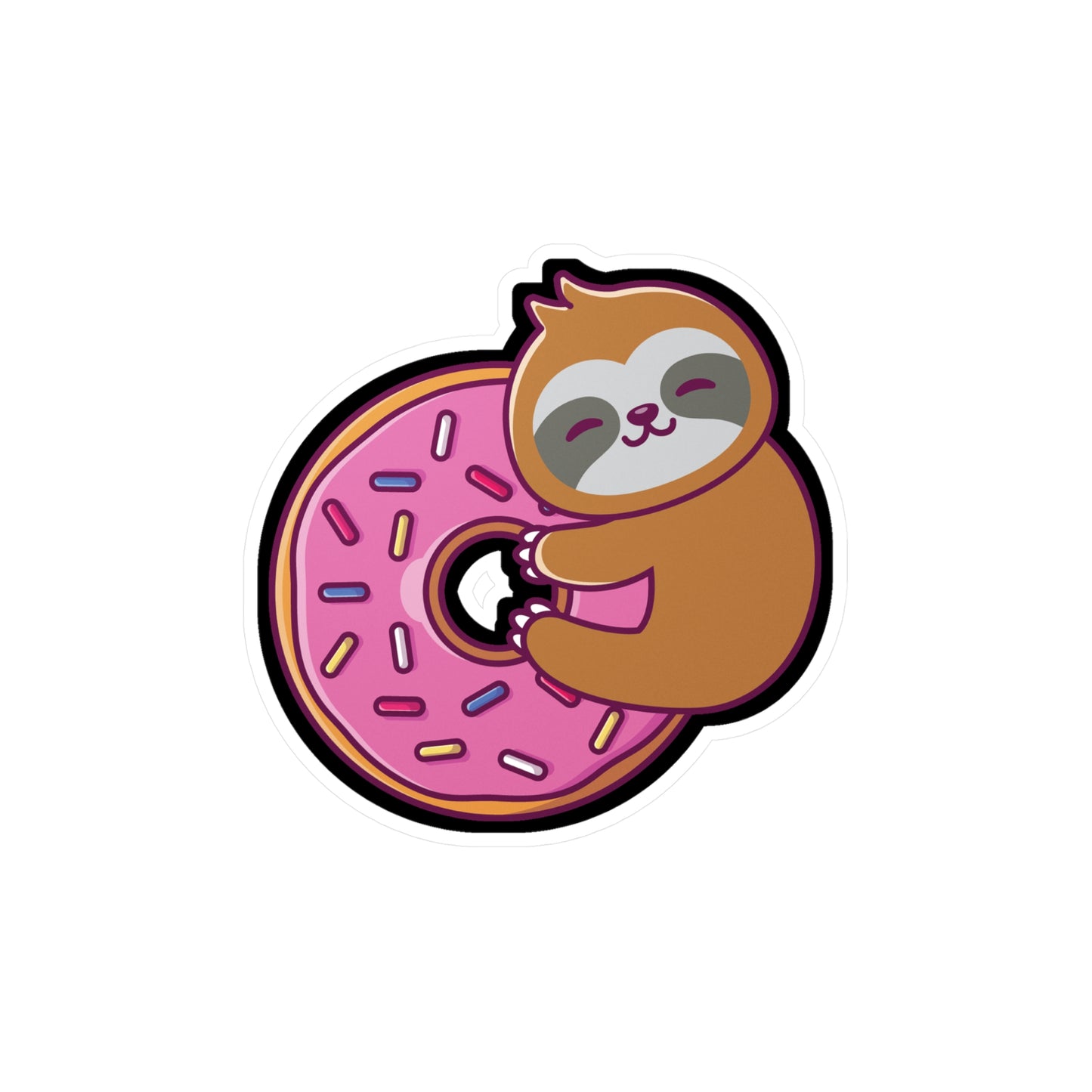 Sloth Donut - Sloth Sticker for Car Window Laptop Sticker. Water Bottle Sticker, Vinyl Cute Decal, Sloths Sticker - Sloth Gift