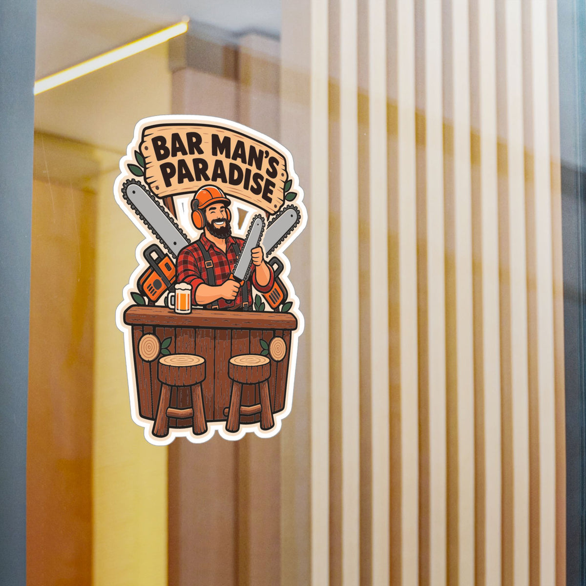 Tree Sticker "Bar Man's Paradise" for a Tree Worker or Branch Manager - Laptop and Water Bottle Decals