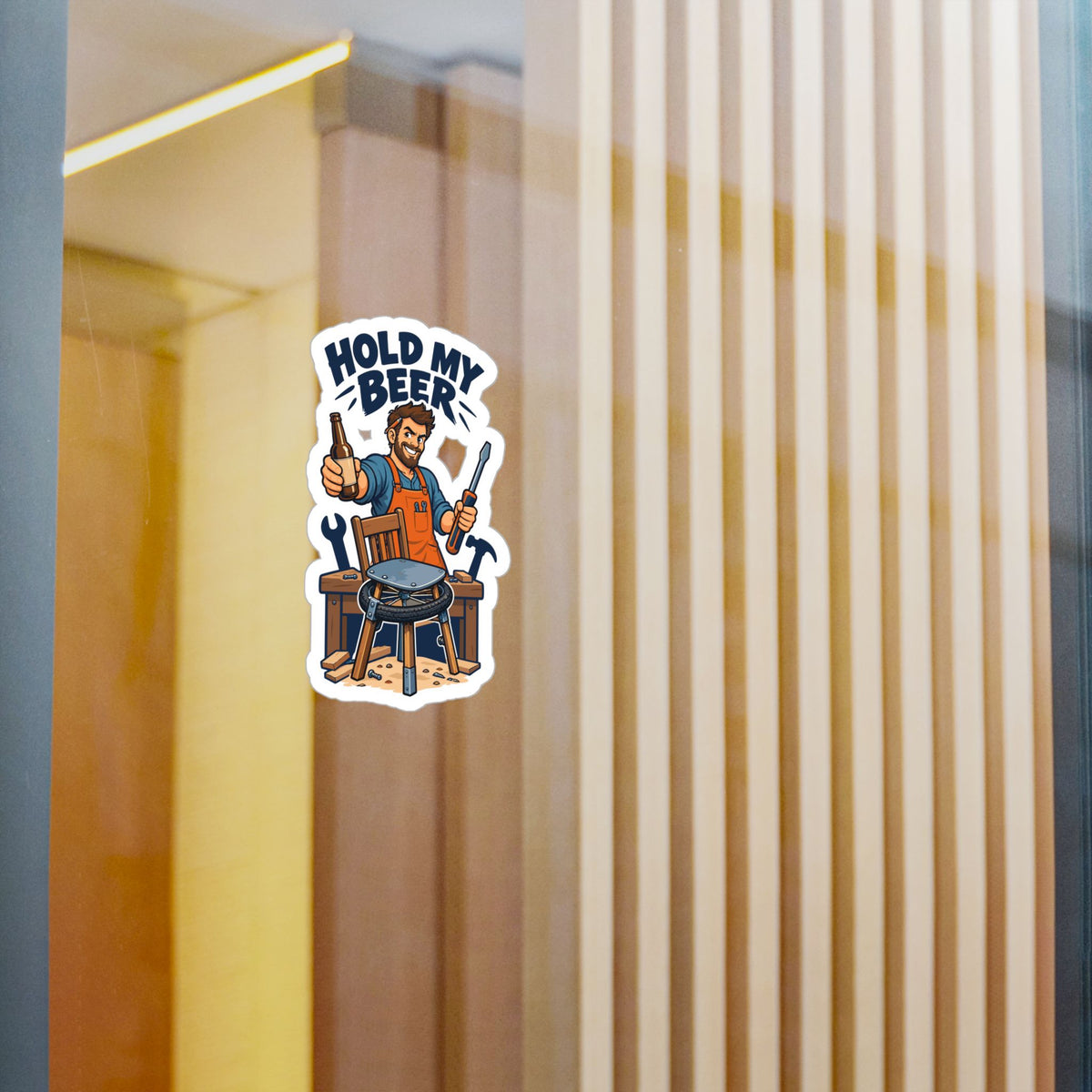 Upcycling Sticker - Hold My Beer Art Decals for Laptop and Water Bottle, Celebrating Recycling and Sustainability