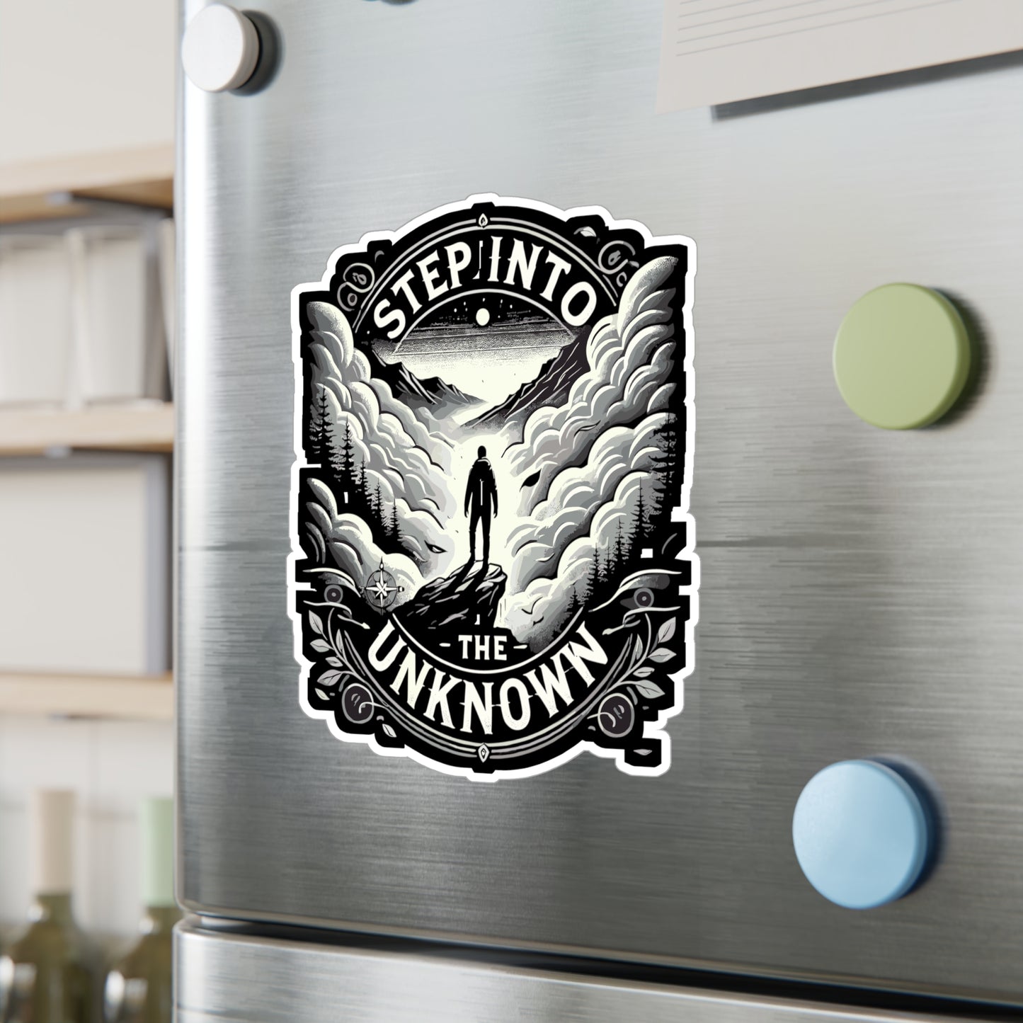 Step Into the Unknown - Adventure Sticker for Laptop Sticker. Water Bottle Sticker, Vinyl Unknown Decal - Adventure Gift