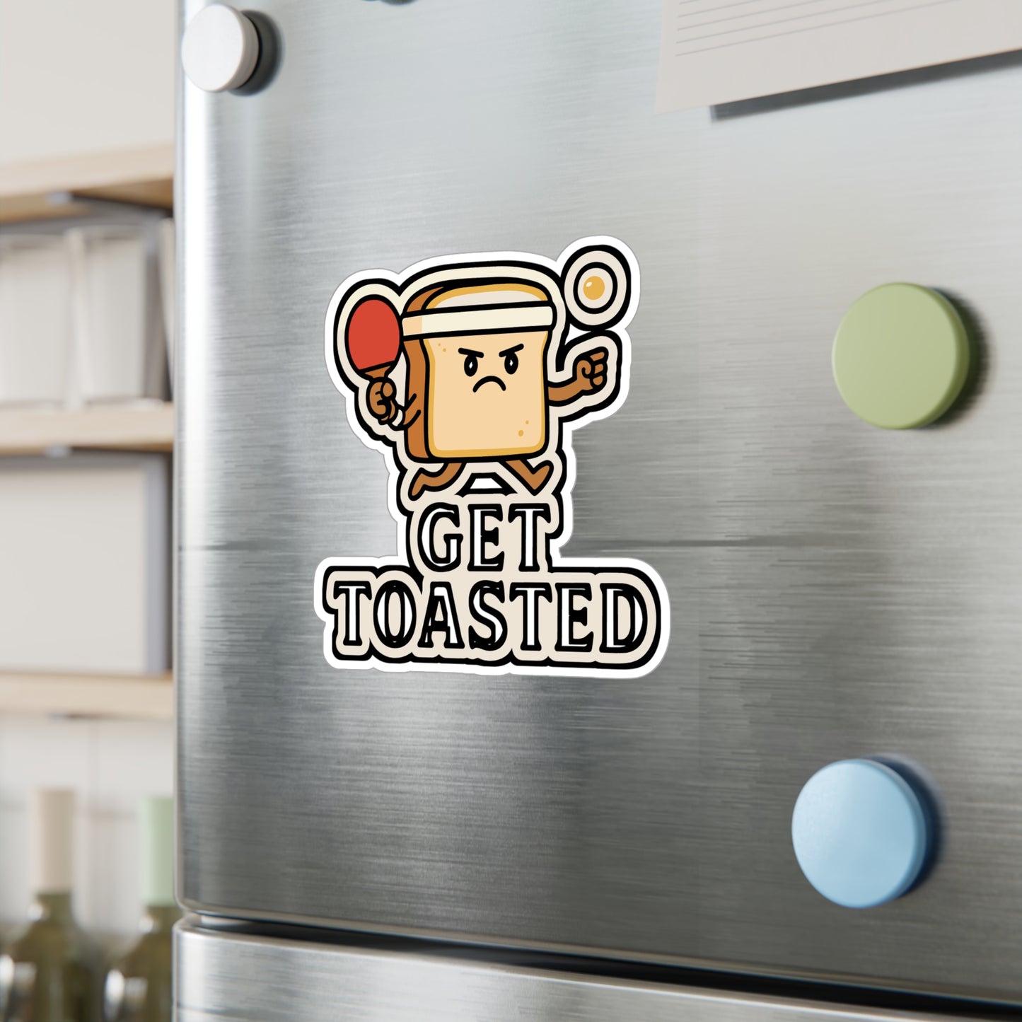 Get toasted - Table Tennis Sticker for Laptop, Water Bottle - Funny Gift for Table Tennis Players, Coaches & Fans