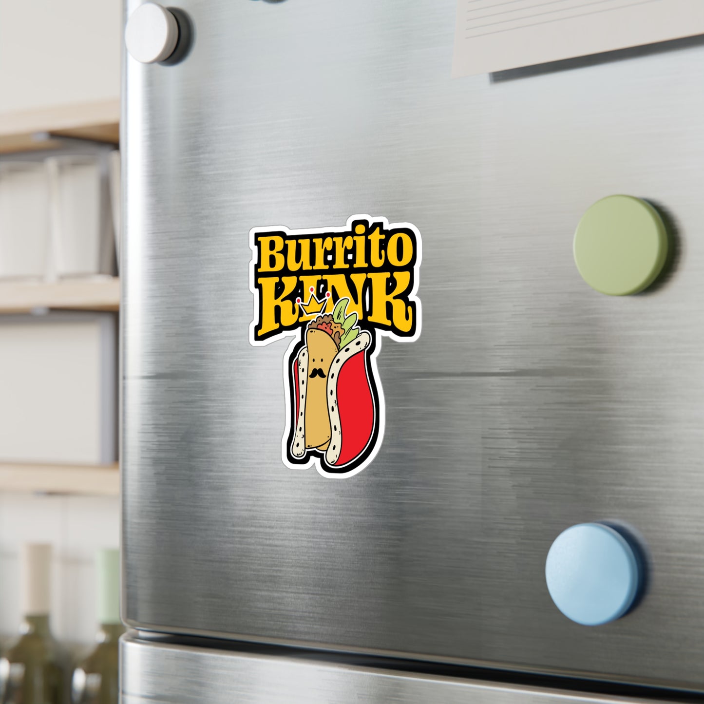 Burrito King - Burritos Sticker for Car Window Laptop Sticker. Water Bottle Sticker, Vinyl Mexican Decal, Food Sticker - Burritos Gift