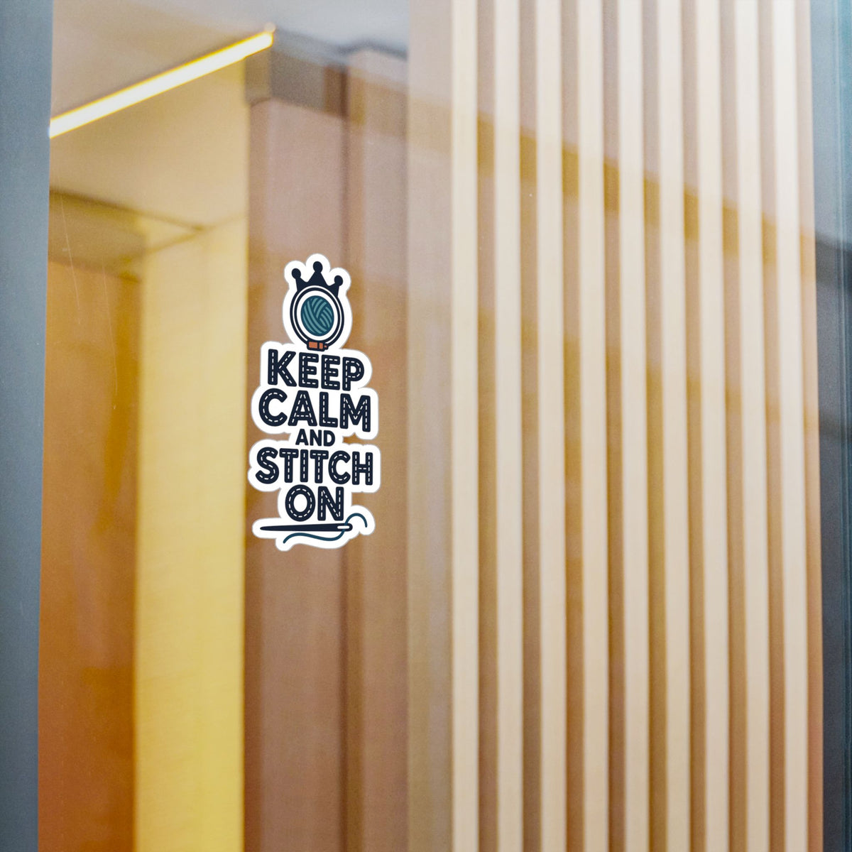 Embroidery Sticker - Keep Calm And Stitch On - Needlework Decals for Crafting and Stitching Fans, Laptop or Water Bottle