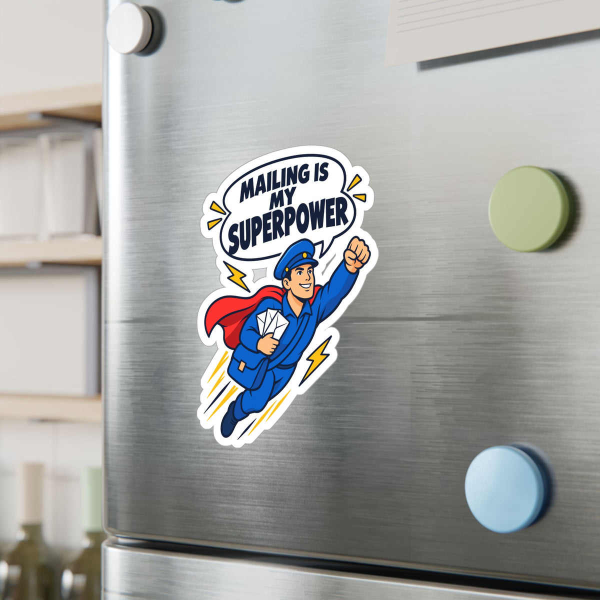 Postal Worker Sticker, "Mailing is My Superpower" Decals for Laptop, Water Bottle, Waterproof Vinyl Gift