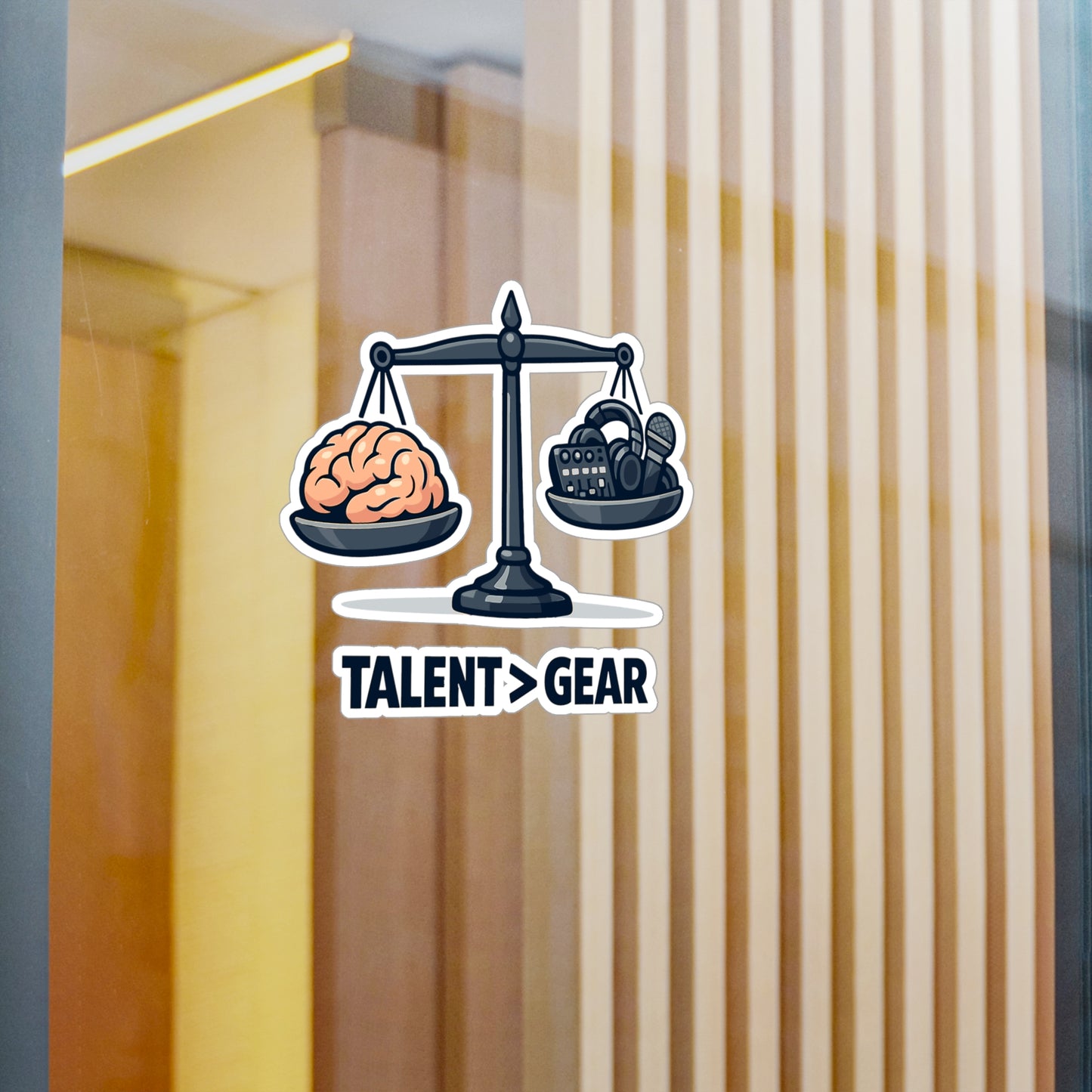 Audio Engineer Sticker Talent > Gear – Waterproof Vinyl Decals for Laptop or Water Bottle, Funny Sound Engineer Audio Technician Monitor Design