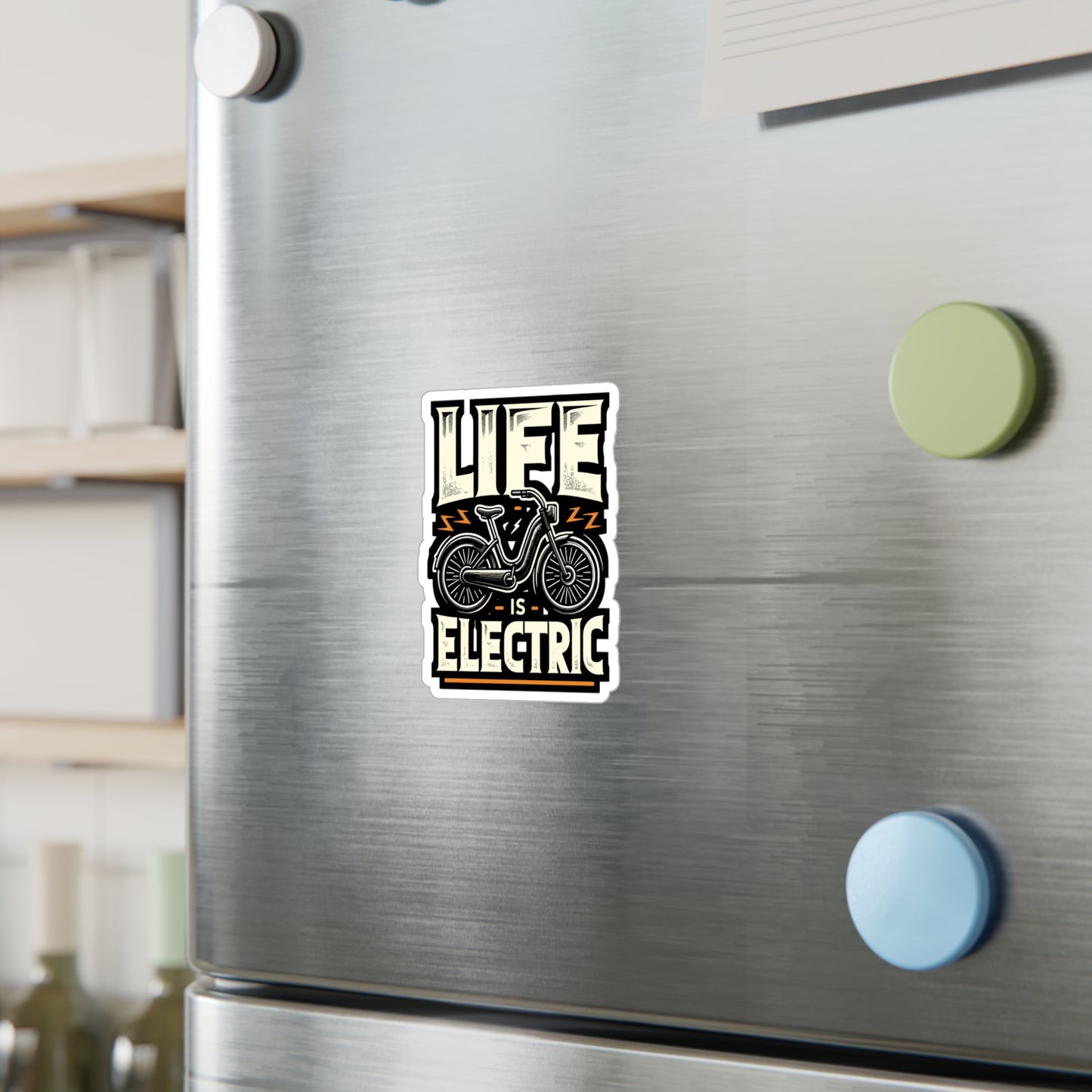 Life Is Electric - E-bike Sticker for Car Laptop Sticker. Water Bottle Sticker, Vinyl Electric-bike Decal - E-bike Gift
