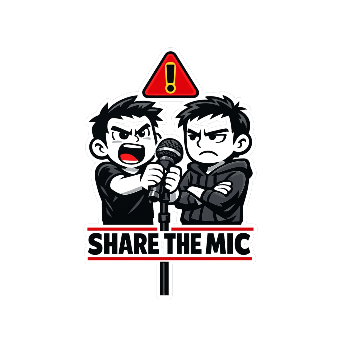 Karaoke Sticker "Share the Mic" Vinyl Decals for Laptop or Water Bottle, Waterproof Music Party Beer Booze Design