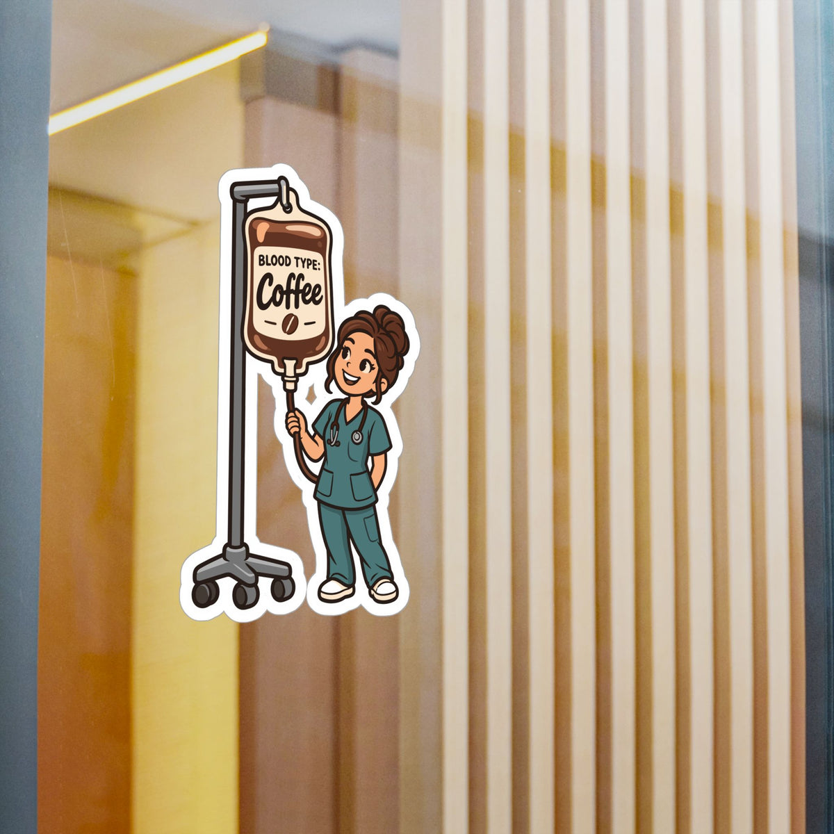 Nurse Sticker – Blood Type: Coffee Vinyl Decals for Laptop and Water Bottle, Nursing Student Graduation Gift