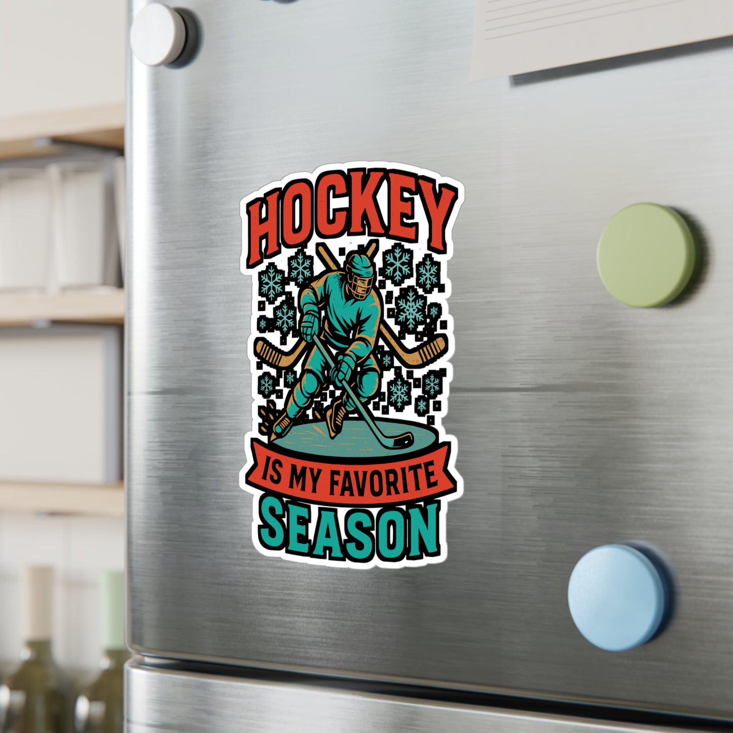 Hockey Is My Favorite Season – Ice Hockey Sticker for Laptop, Water Bottle, Vinyl Goalie Decal, Sports Fan Gift