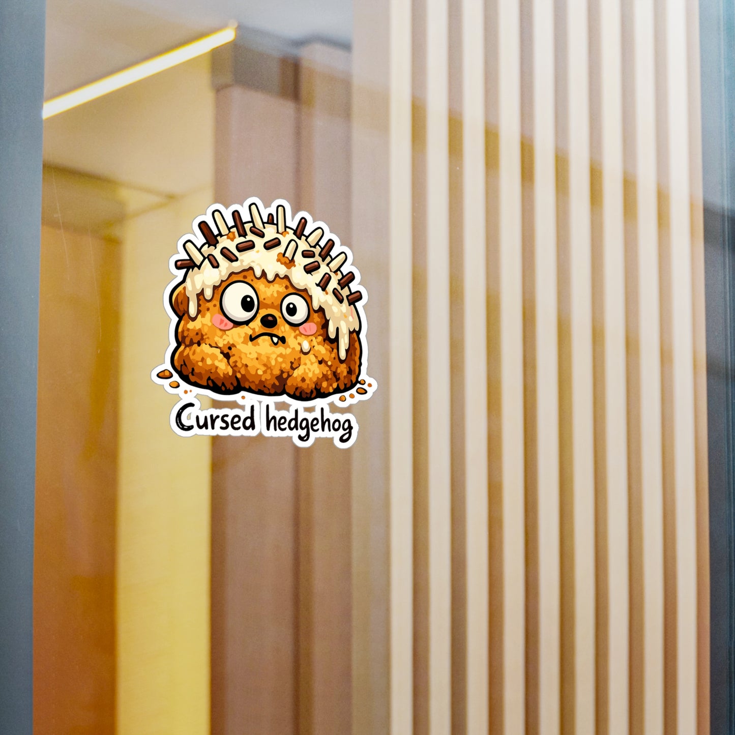 Baking Sticker Cursed Hedgehog Design Funny Sourdough Baker Humor Vinyl Waterproof Decals for Laptop Water Bottle