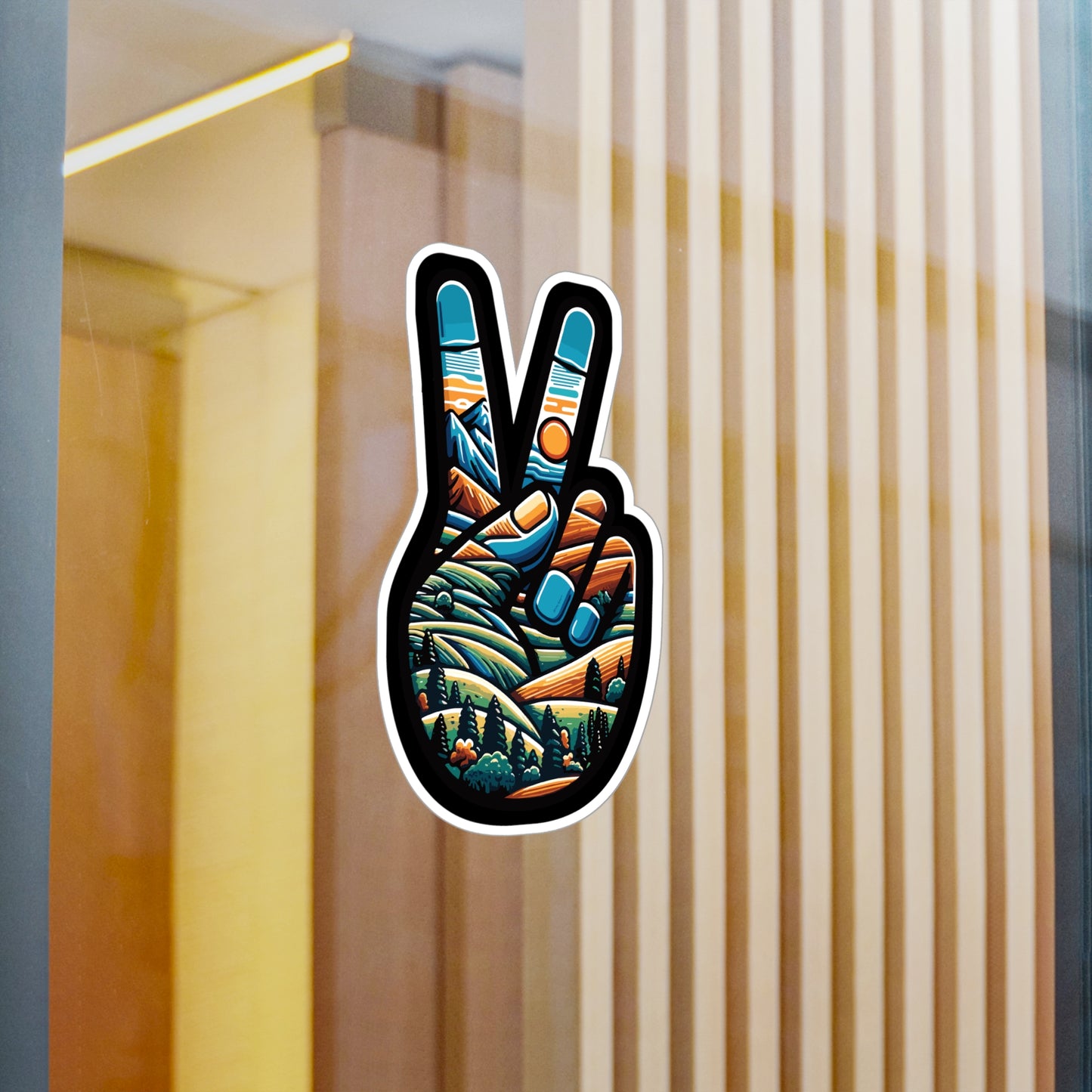 Peace Outdoor Forest Camping - Camping Sticker for Laptop Sticker. Water Bottle Sticker, Vinyl Adventure Decal - Camping Gift