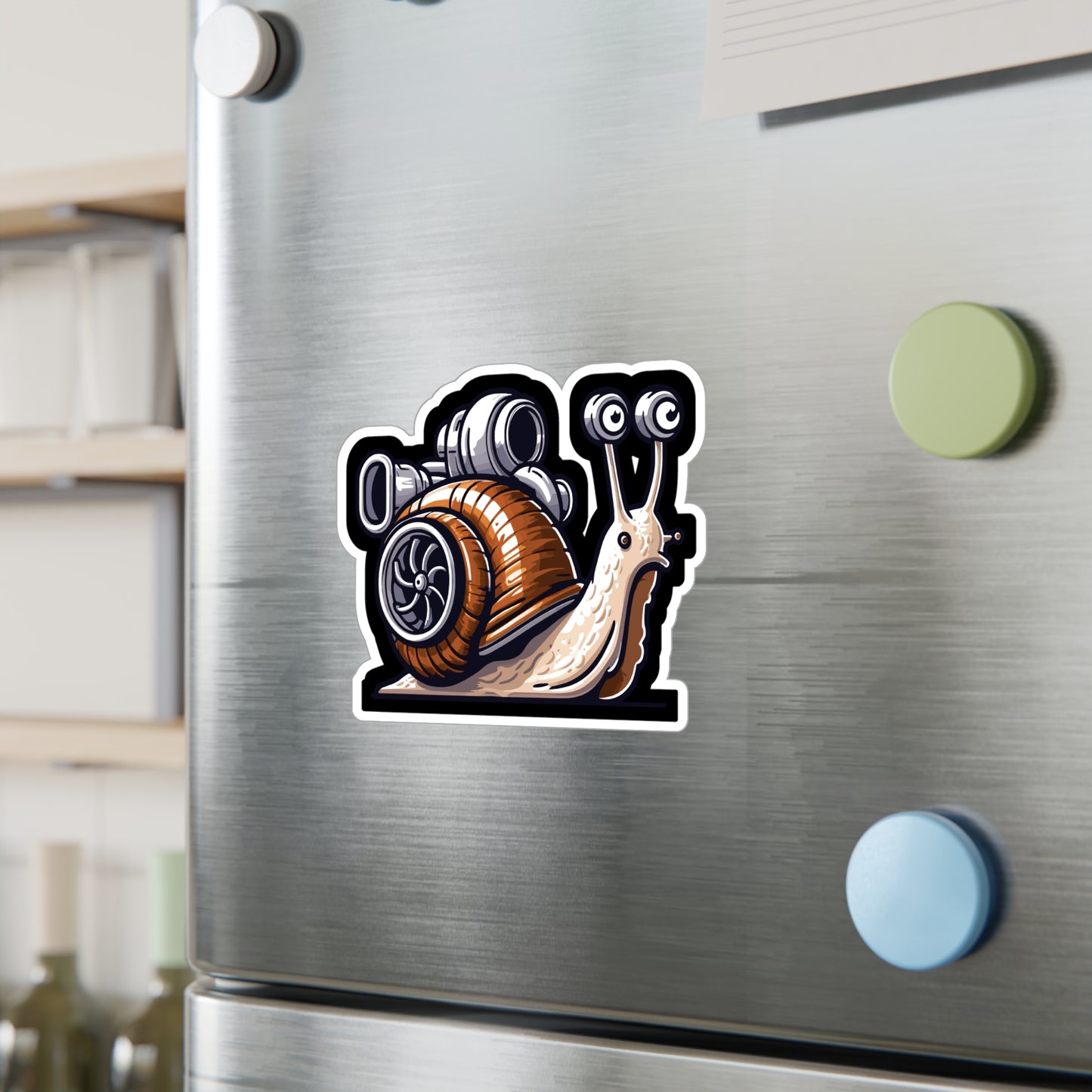 Car Turbocharger Snail - Funny Sticker for Car Window Laptop Sticker. Water Bottle Sticker, Vinyl Humor Decal, Quote Sticker - Funny Gift