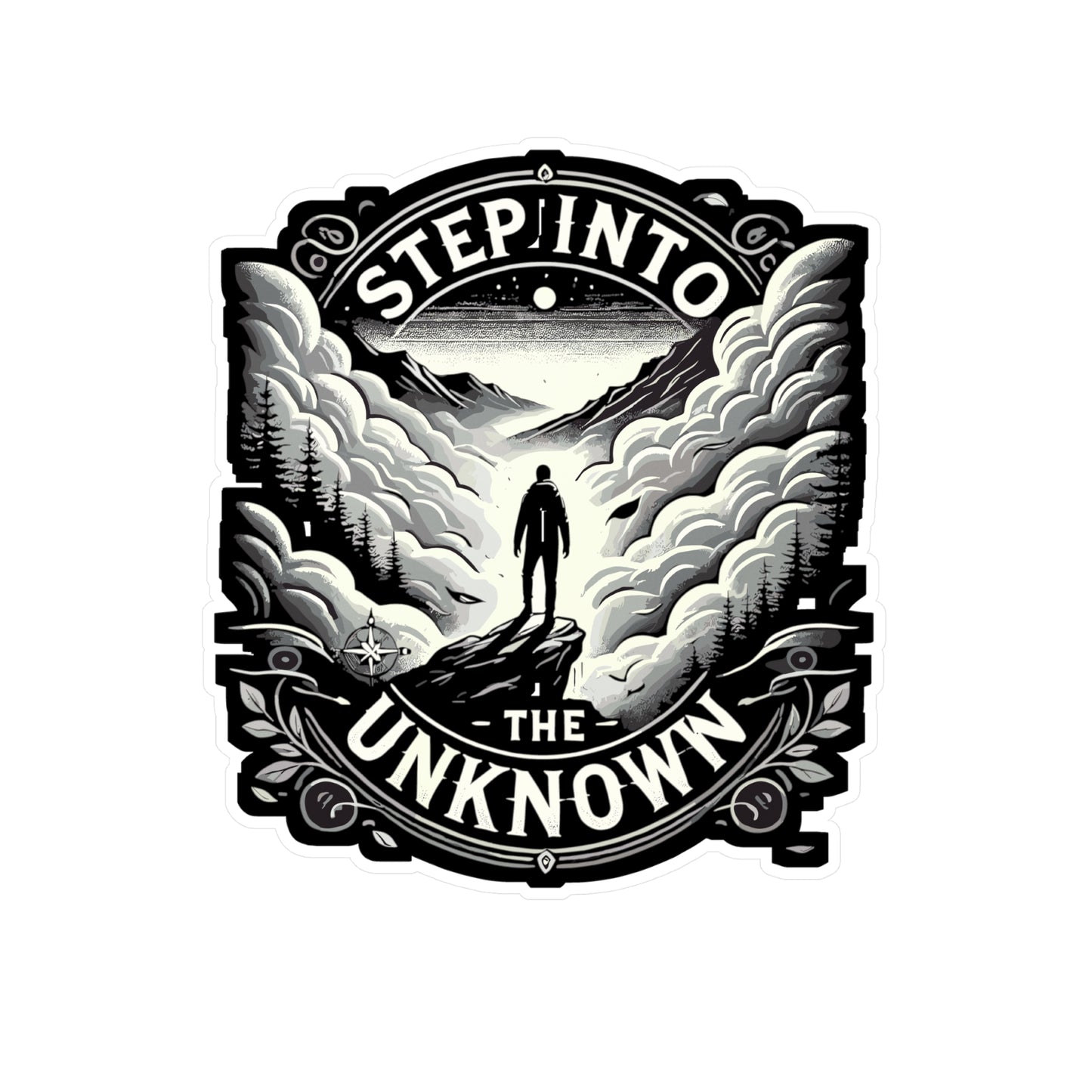 Step Into the Unknown - Adventure Sticker for Laptop Sticker. Water Bottle Sticker, Vinyl Unknown Decal - Adventure Gift