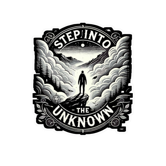 Step Into the Unknown - Adventure Sticker for Laptop Sticker. Water Bottle Sticker, Vinyl Unknown Decal - Adventure Gift