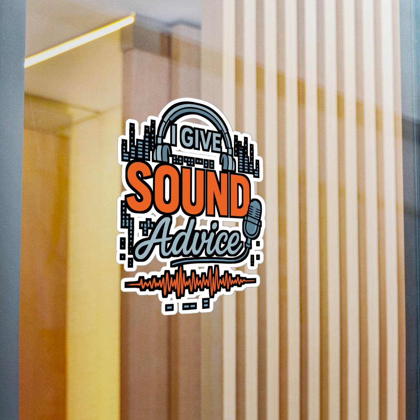 I Give Sound Advice - Audio Engineer Sticker for Laptop, Water Bottle, Gift for Music Producers & Sound Technicians