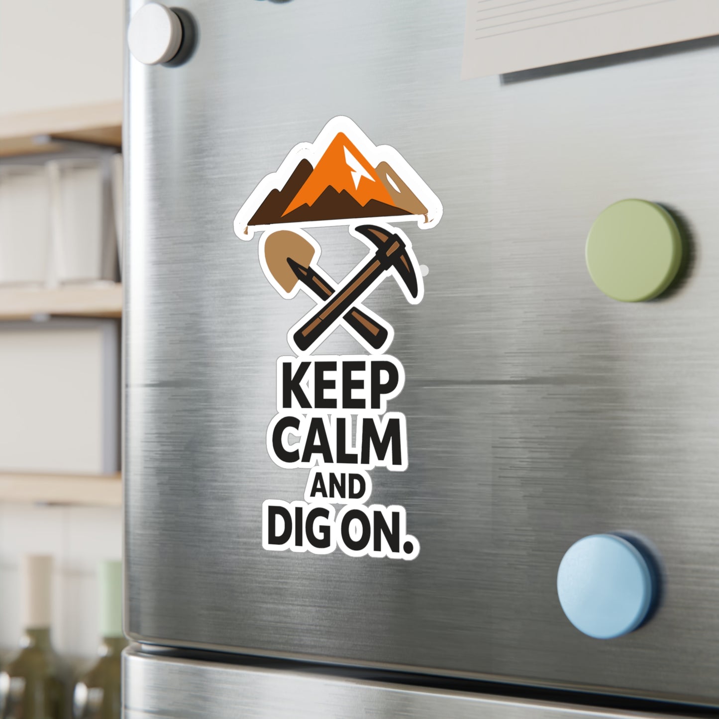 Geologie Sticker Keep Calm and Dig On Geology Rocks Minerals Tectonics Vinyl Waterproof Decals for Laptop Water Bottle
