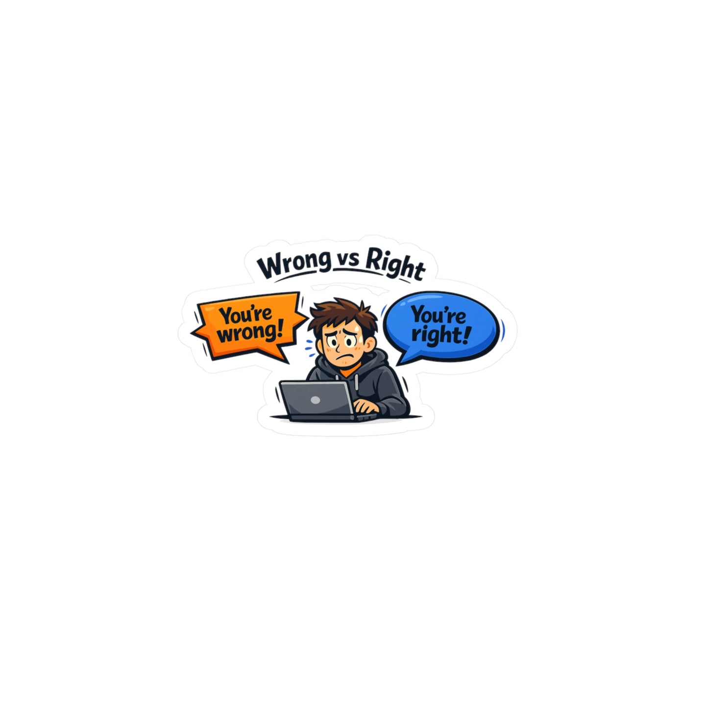 Coding Sticker Wrong vs Right Design, Programmer Source Code Semicolon Decals, Waterproof Vinyl for Laptop, Water Bottle