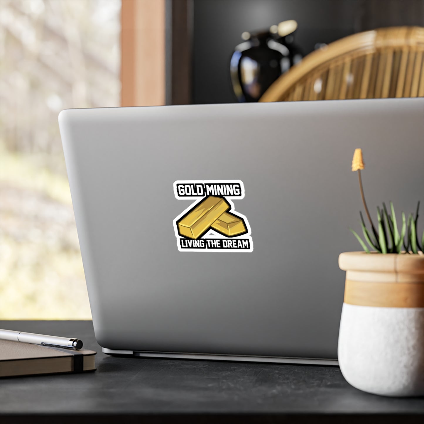 Gold Mining Living The Dream - Gold-panning Sticker for Laptop Sticker. Water Bottle Sticker, Vinyl Panning Decal - Gold-panning Gift