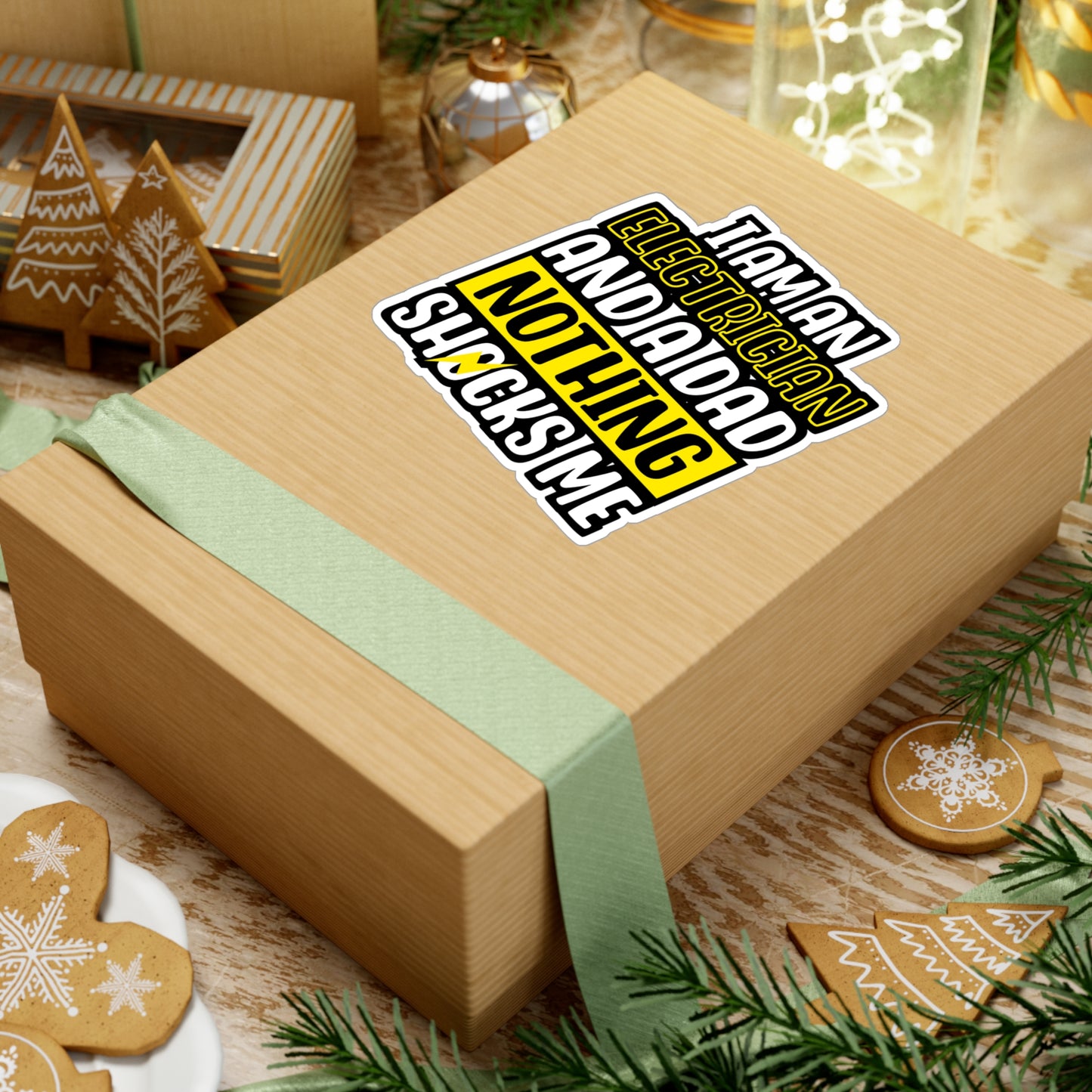 I Am An Electrician And A Dad Nothing Shocks Me - Electrician Sticker for Wall, Laptop, Window, Truck, Car Electrician Gift Vinyl Stripper Decal Sticker