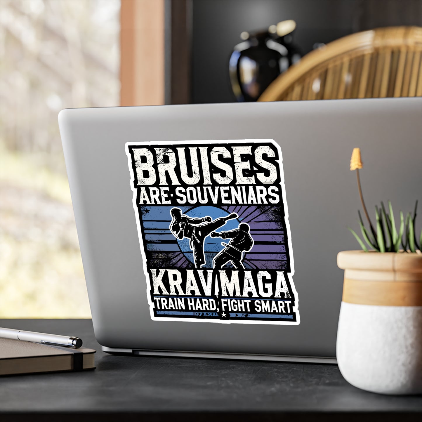 Bruises Are Souvenirs Krav Maga - Krav Maga Sticker for Laptop Sticker. Water Bottle Sticker, Vinyl Martial arts Decal - Krav Maga Gift