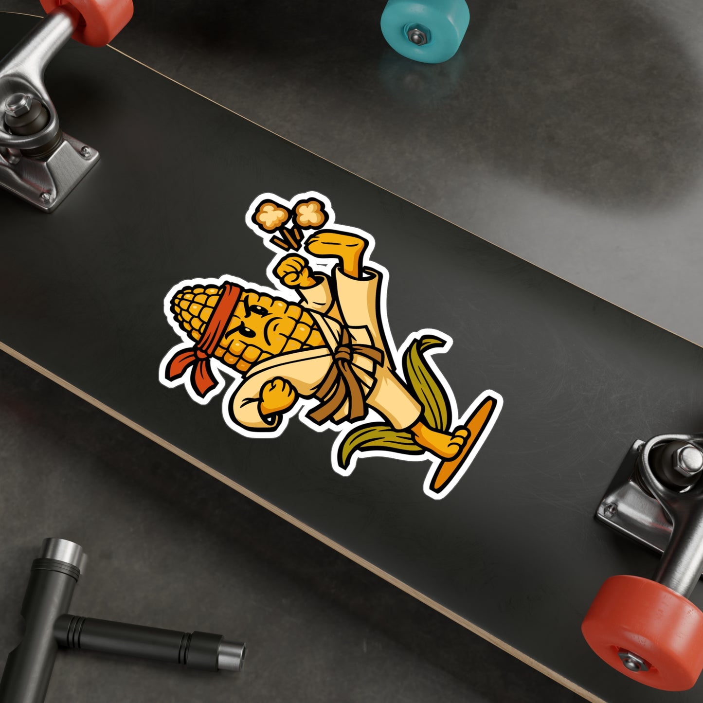 Karate Corn - Karate Sticker for Laptop, Water Bottle - Funny Gift for Martial Arts Fans, Kids, Teens, Boys, Girls