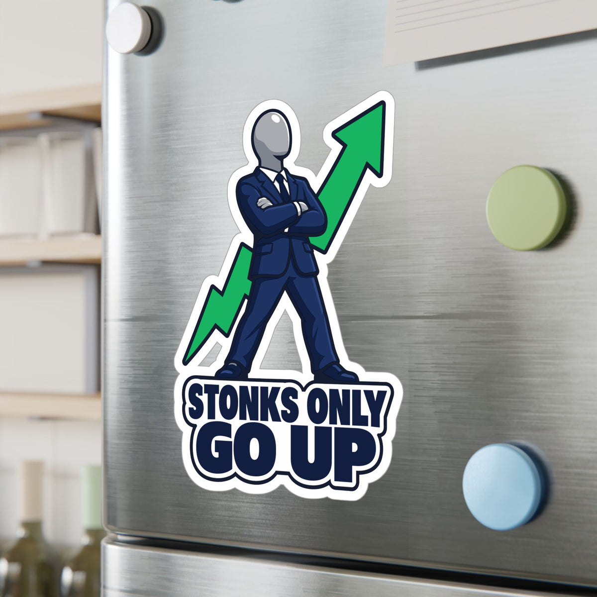 Day Trading Sticker - Stonks Only Go Up Decals for Stock Market Traders and Forex Fans, Laptop or Water Bottle Decor