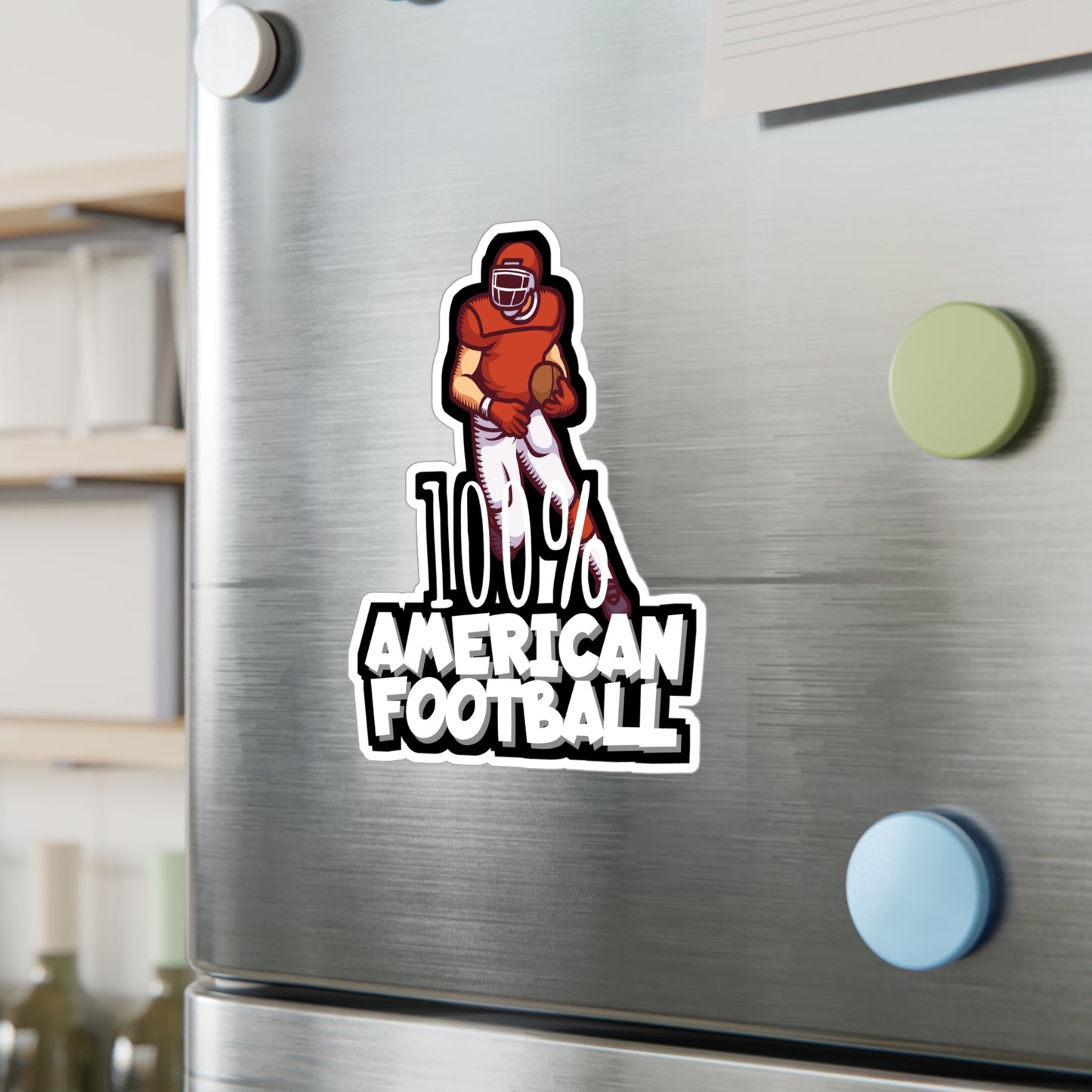 100% American football - Rugby Sticker for Wall, Laptop, Window, Truck, Car Rugby Gift Vinyl Football Decal Sticker