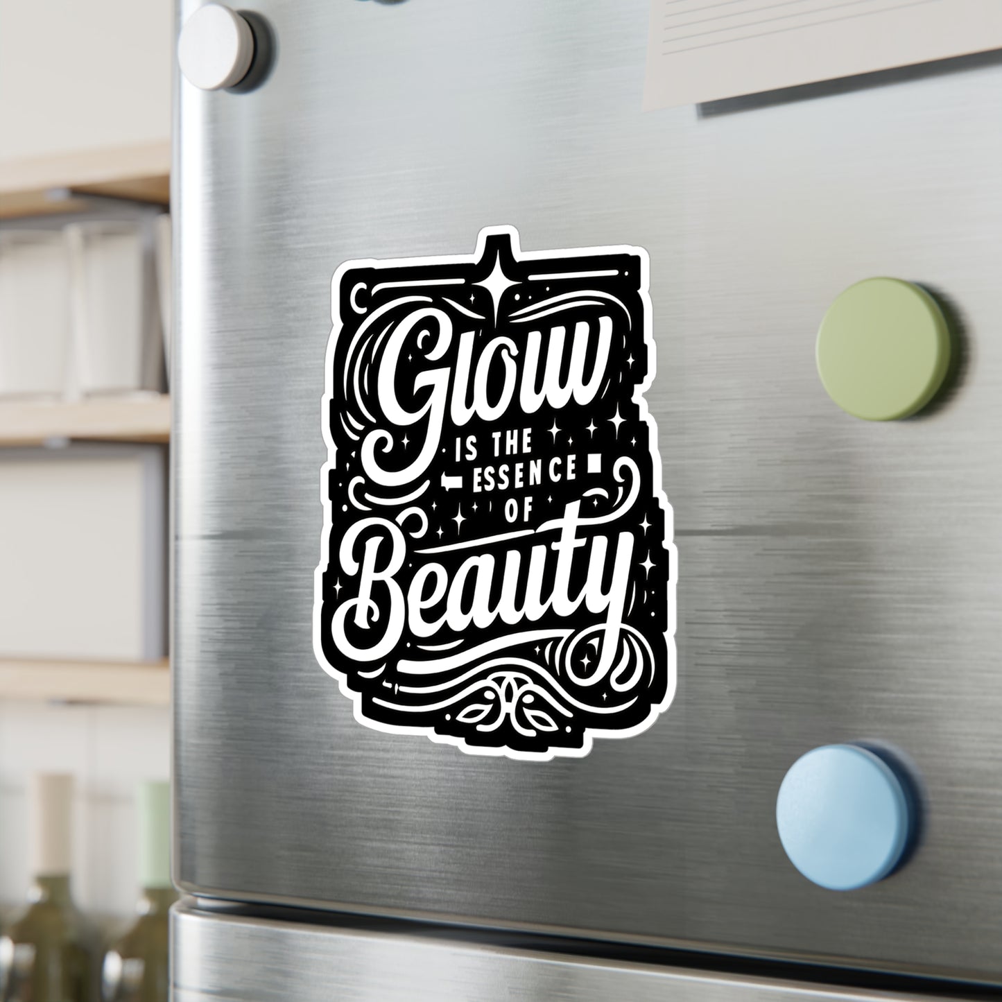 Glow is the essence of beauty - Beautician Sticker for Laptop Sticker. Water Bottle Sticker, Vinyl Esthetician Decal - Beautician Gift