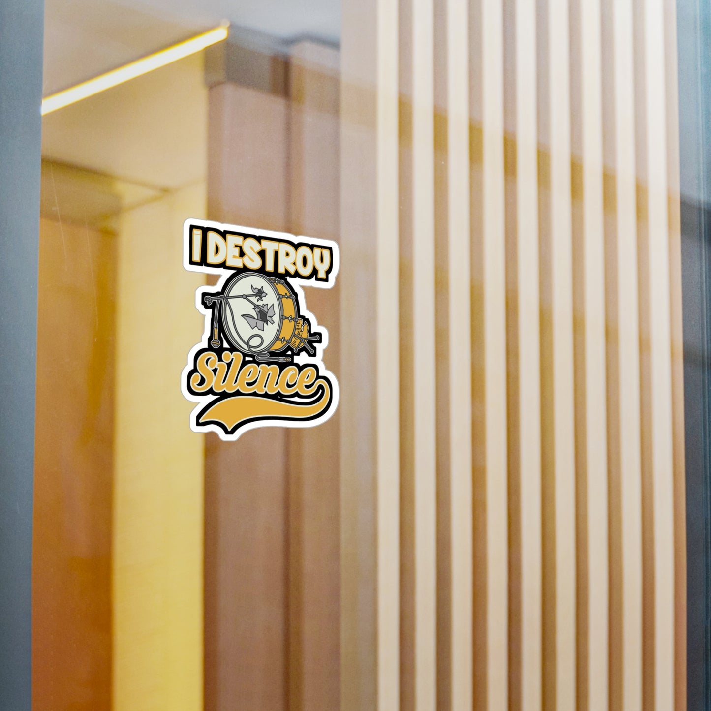 I Destroy Silence - Drums Sticker for Car Window Laptop Sticker. Water Bottle Sticker, Vinyl Drummer Decal, Drum kit Sticker - Drums Gift