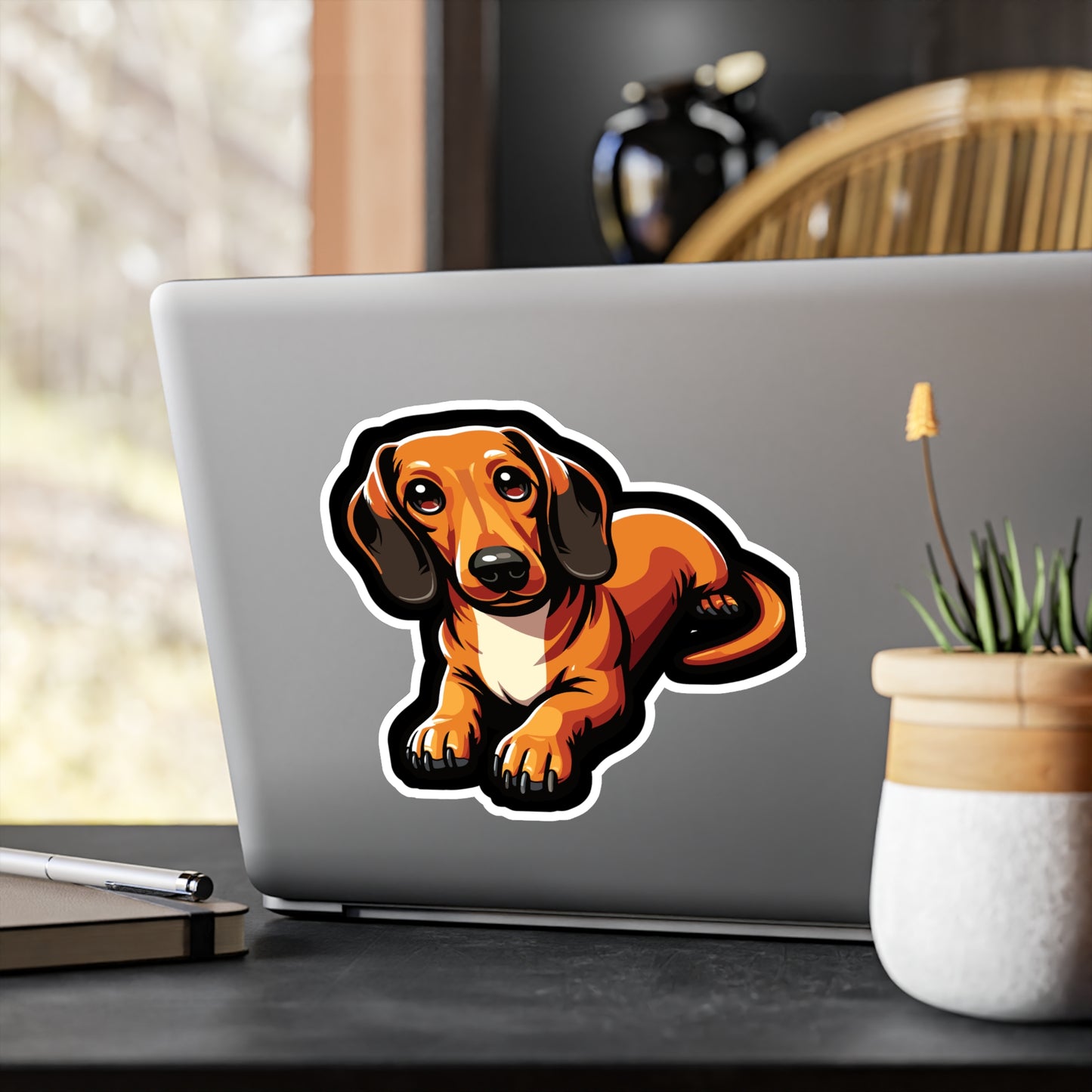 Dachshund Dog - Dachshund Sticker for Car Window Laptop Sticker. Water Bottle Sticker, Vinyl Teckel Decal, Wiener Sticker - Dachshund Gift