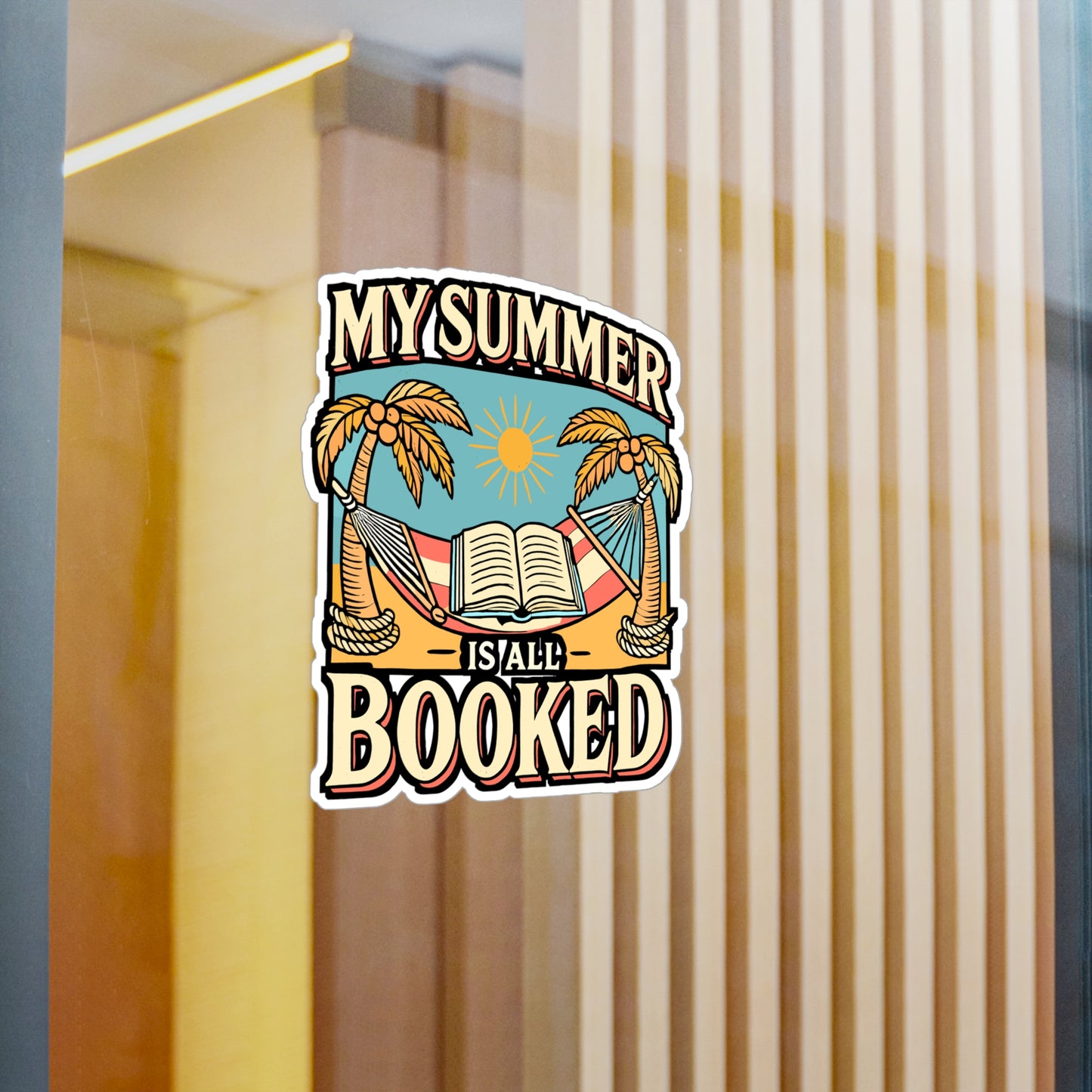My Summer Is All Booked – Vinyl Sticker for Laptop or Water Bottle | Book Lover Gift, Reading Decal