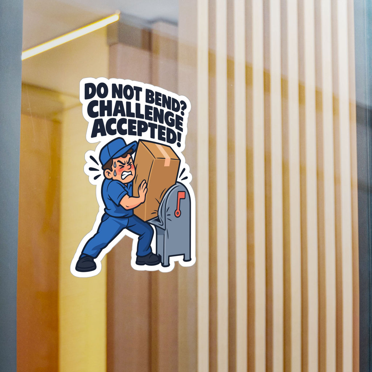 Postal Worker Sticker “Do Not Bend? Challenge Accepted!” Vinyl Decals for Mailbox, Laptop, Waterproof Rural Carrier Gift