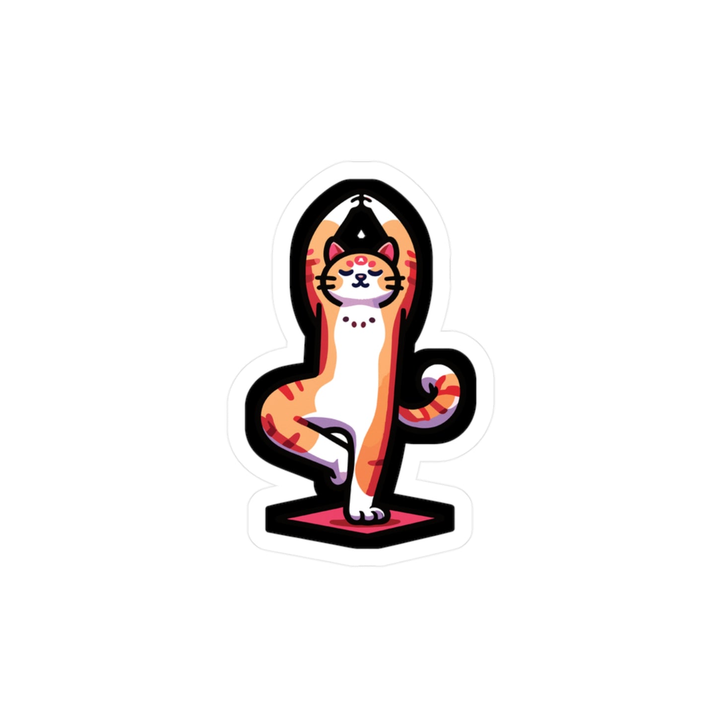 Yoga Namaste Cat - Yoga Sticker for Car Window Laptop Sticker. Water Bottle Sticker, Vinyl Philoslothical Decal, Funny Sticker - Yoga Gift