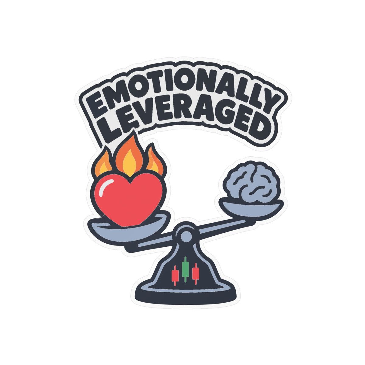 Day Trading Sticker – Emotionally Leveraged Design for Stock Market and Forex Traders, Laptop and Water Bottle Decals