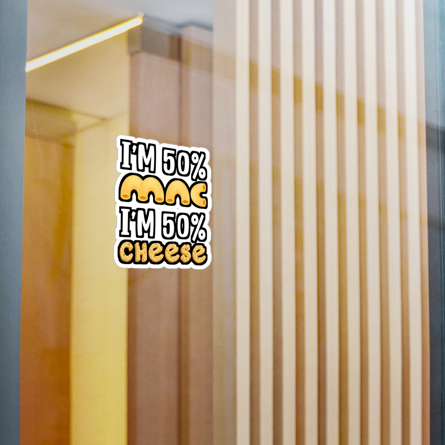 I'm 50% Mac and 50% Cheese - Macaroni Sticker for Laptop Sticker. Water Bottle Sticker, Vinyl Mac Decal - Macaroni Gift