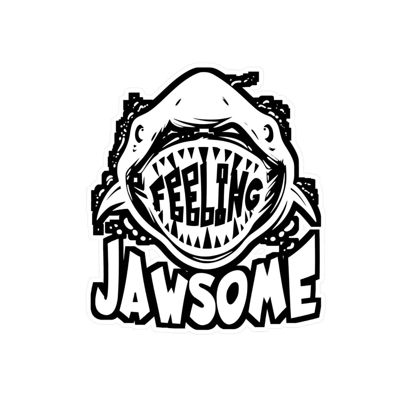 Feeling Jawesome - Sharks Sticker for Car Window Laptop Sticker. Water Bottle Sticker, Vinyl Marine Decal, Jaws Sticker - Sharks Gift