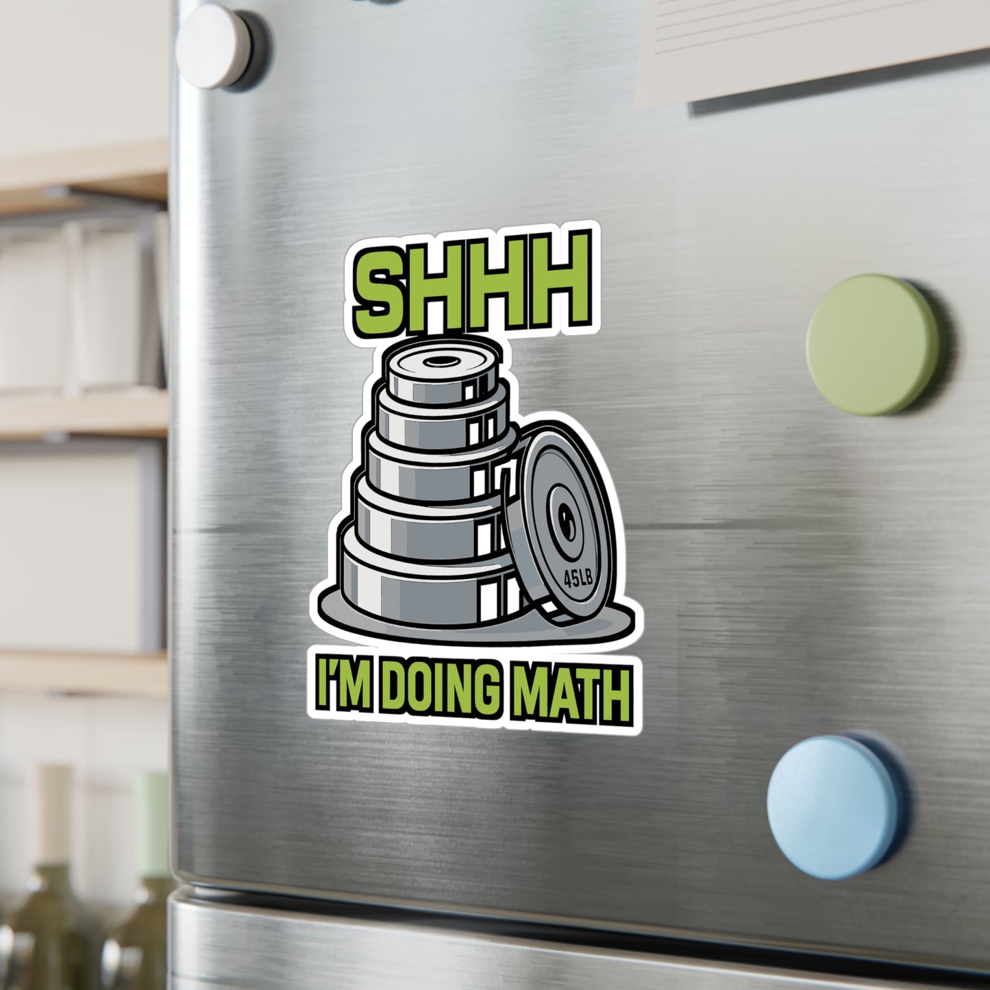 Weightlifting Sticker – "Shhh Im Doing Math" Vinyl Decals for Gym, Barbell, Physics Fans – Waterproof for Laptop, Water Bottle