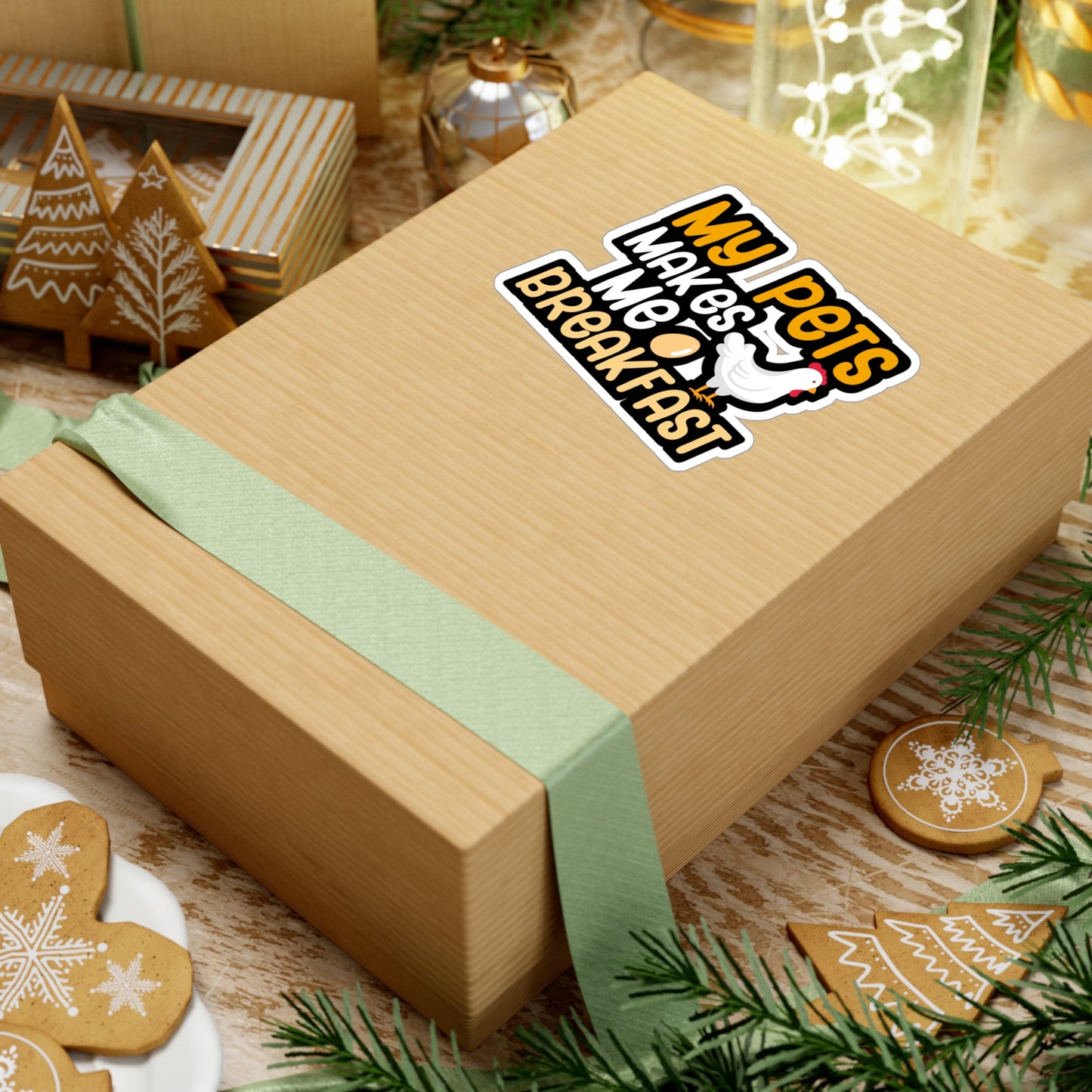 My pets make me breakfast - Farmer Sticker for Wall, Laptop, Window, Truck, Car Farmer Gift Vinyl Funny Decal Sticker