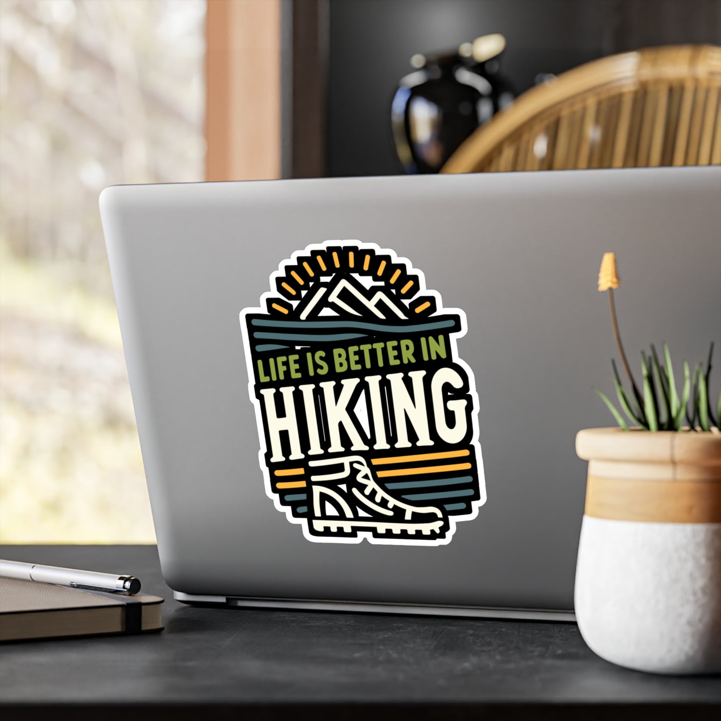 Life Is Better In Hiking - Hiking Sticker for Laptop Sticker. Water Bottle Sticker, Vinyl Hiker Decal - Hiking Gift