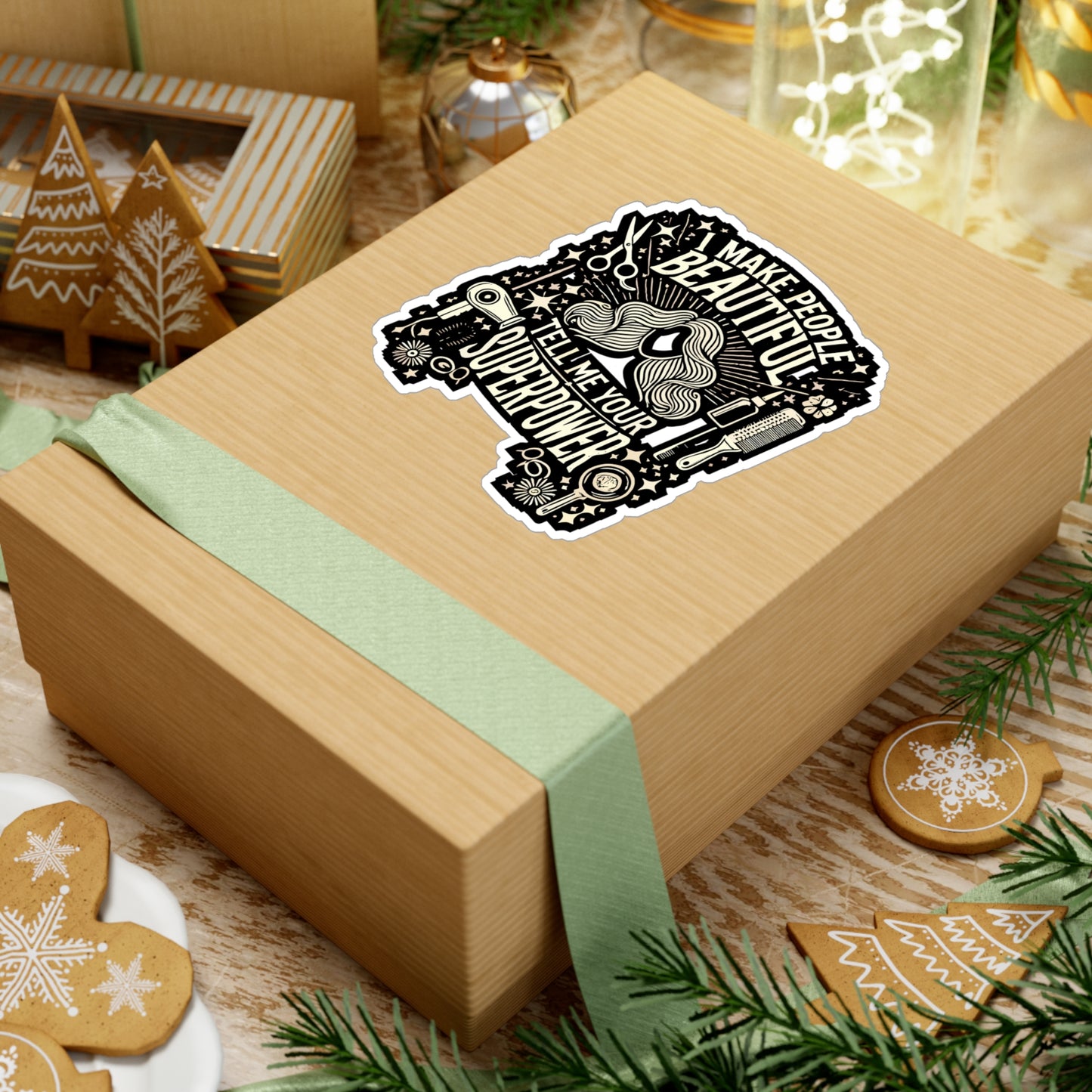 I Make People Beautiful Tell Me Your Superpower? - Hairstylist Sticker for Laptop Sticker. Water Bottle Sticker, Vinyl Beauty Decal - Hairstylist Gift